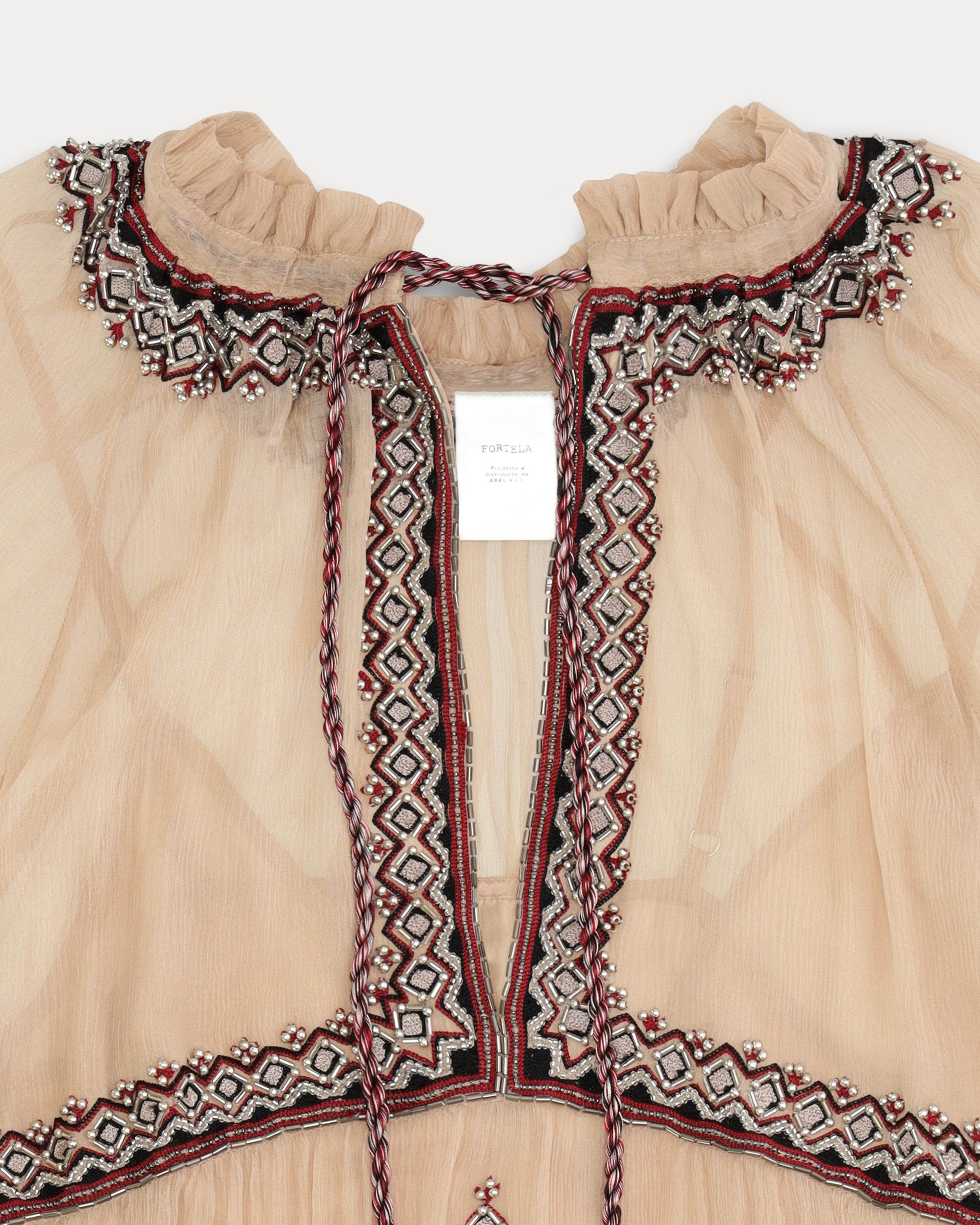 Arsia Embroidered Silk Chiffon Dress