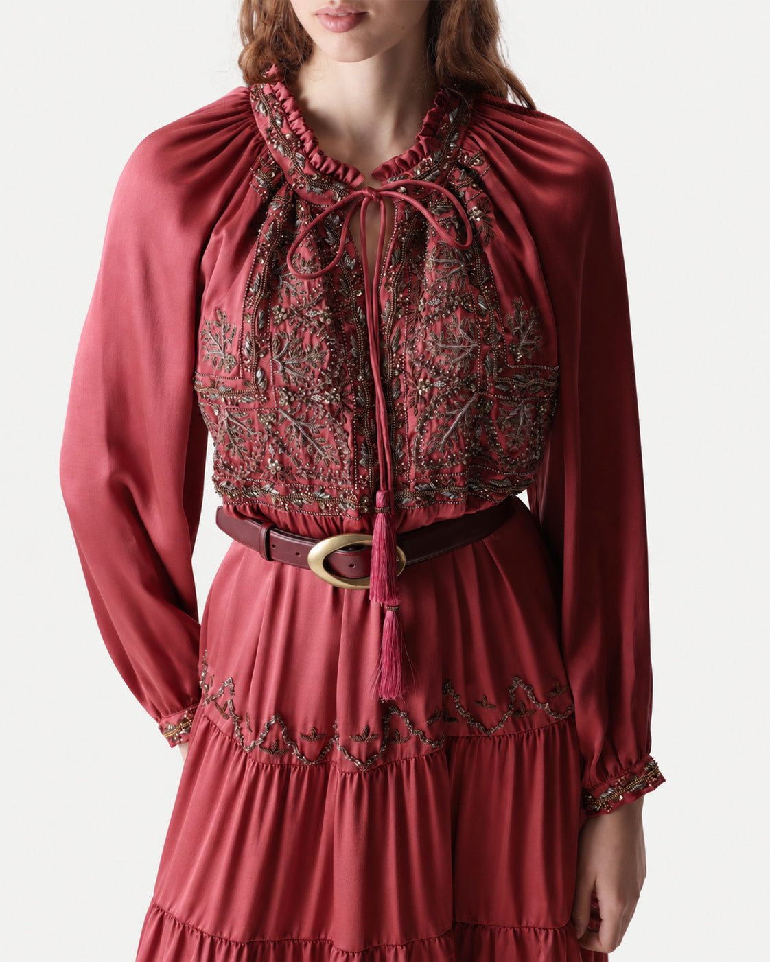 Arsia Embroidered Silk Caftan