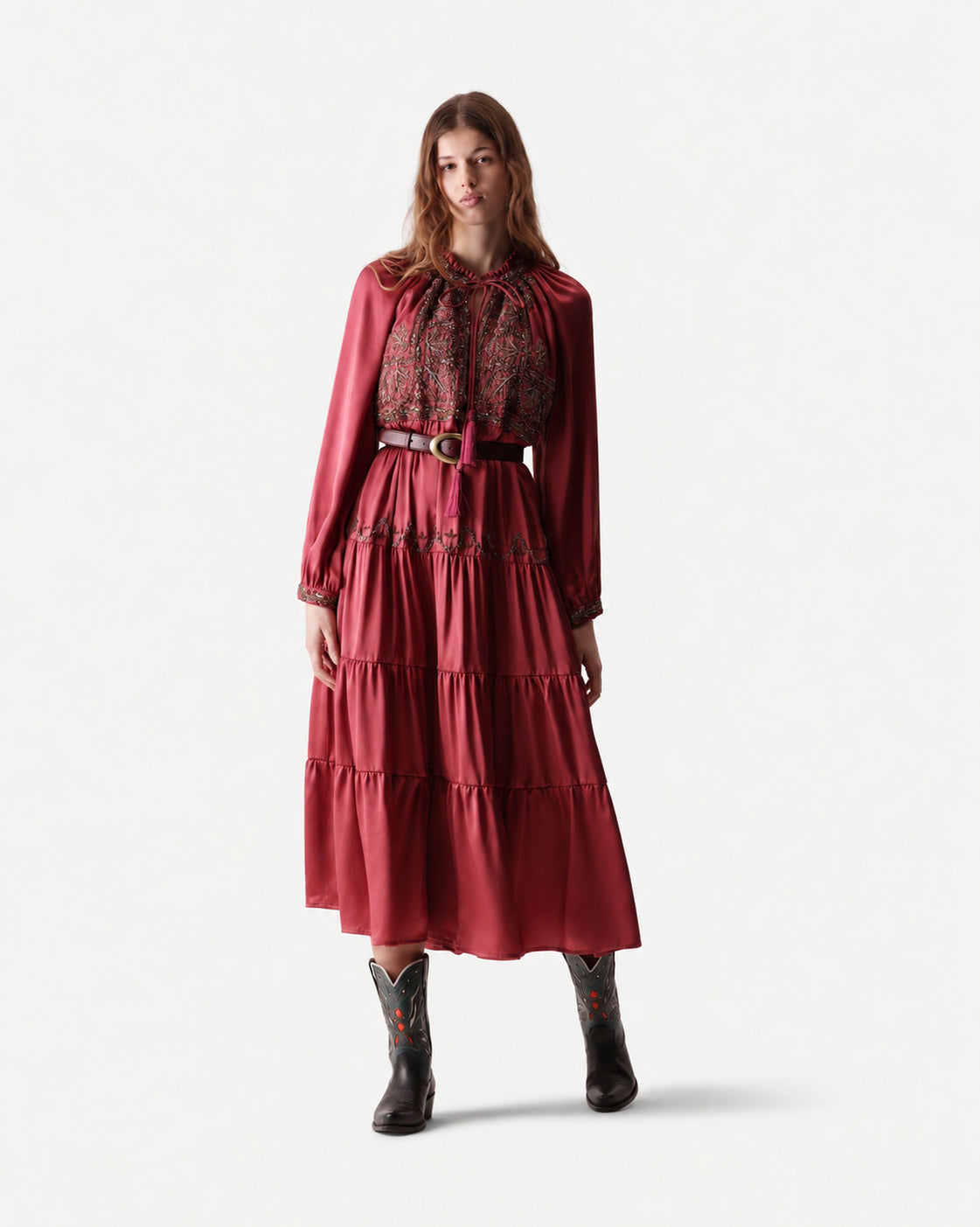 Arsia Embroidered Silk Caftan