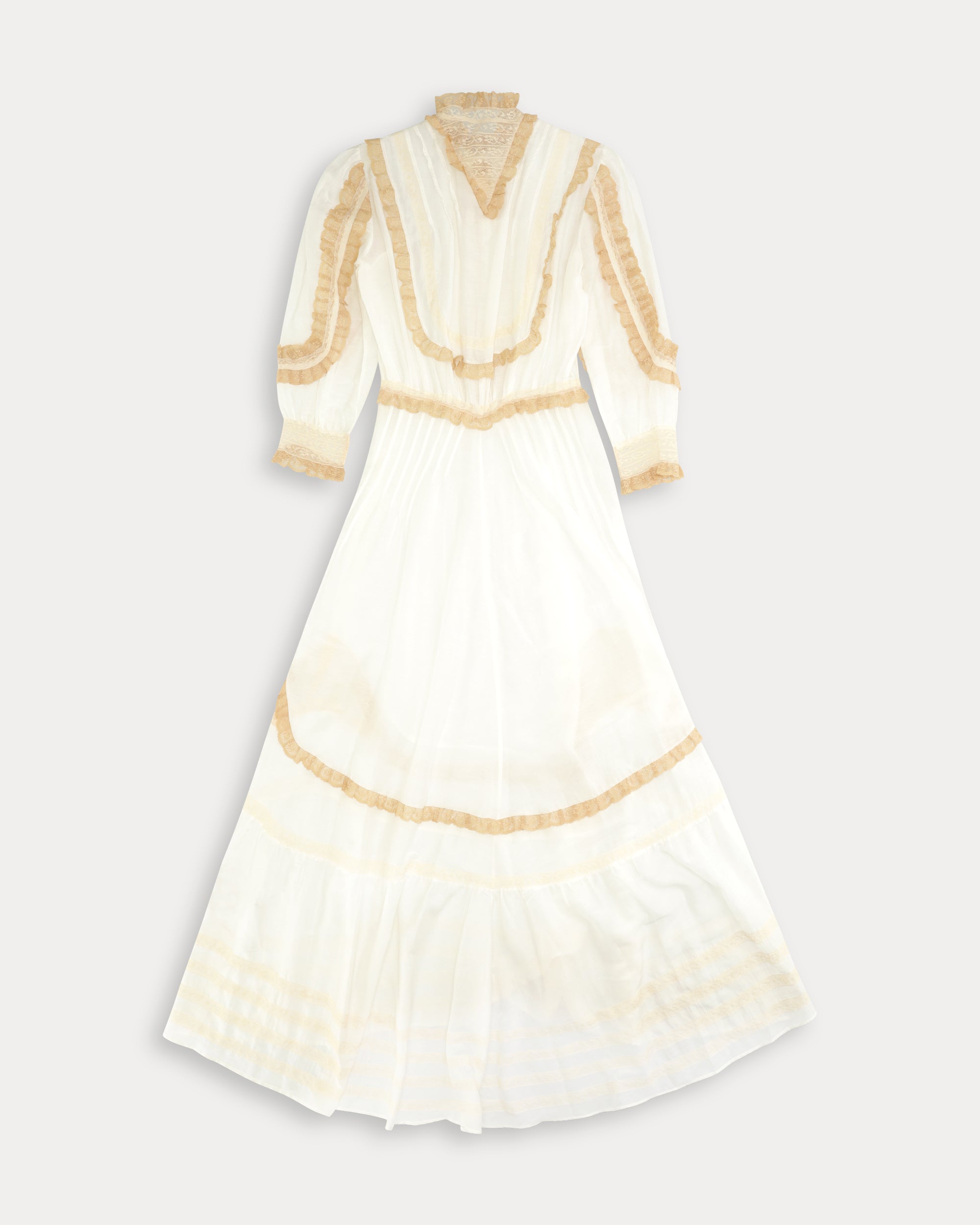 Astrid Abito in Muslin di Cotone e Seta con inserti in Pizzo
