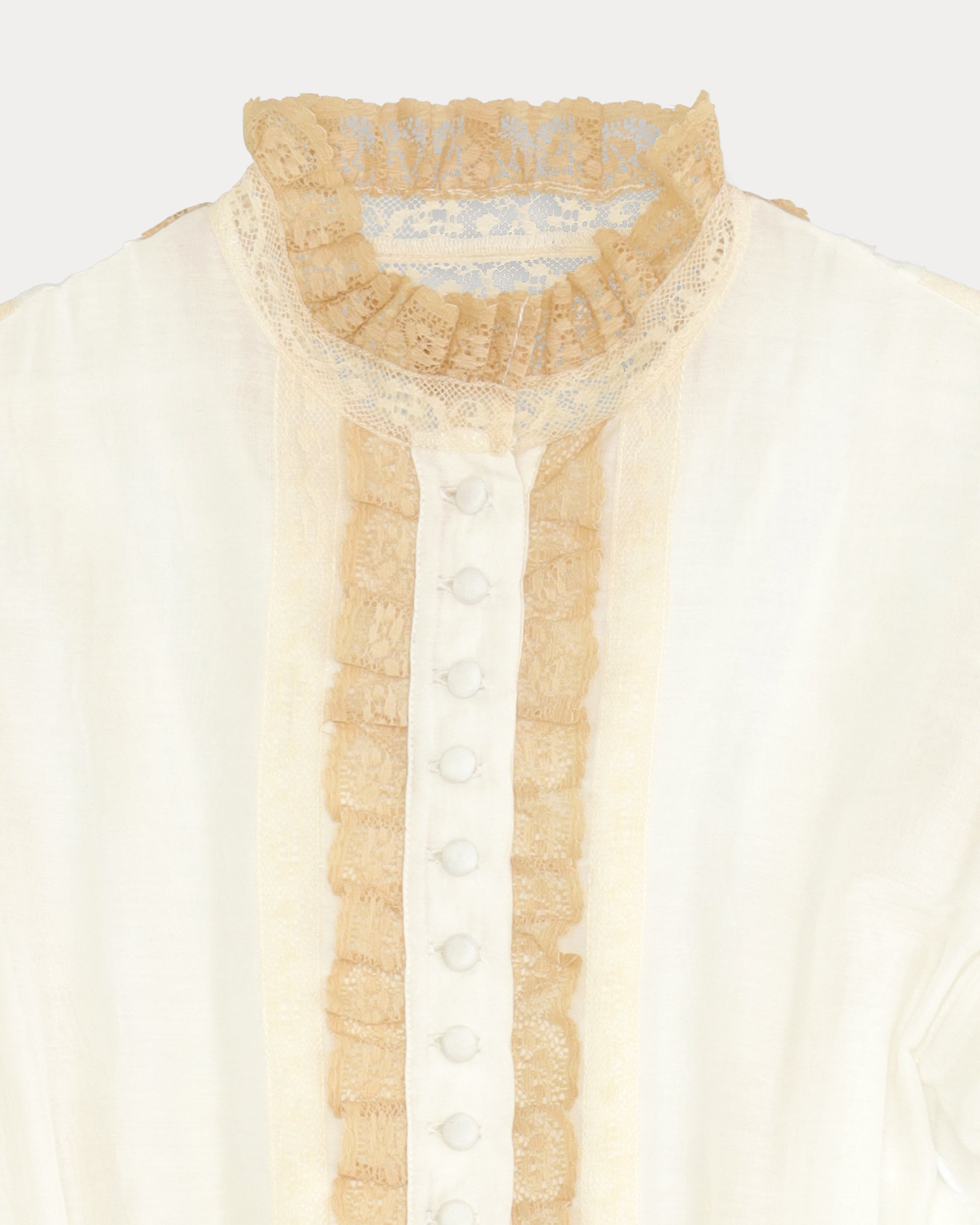 Astrid Abito in Muslin di Cotone e Seta con inserti in Pizzo