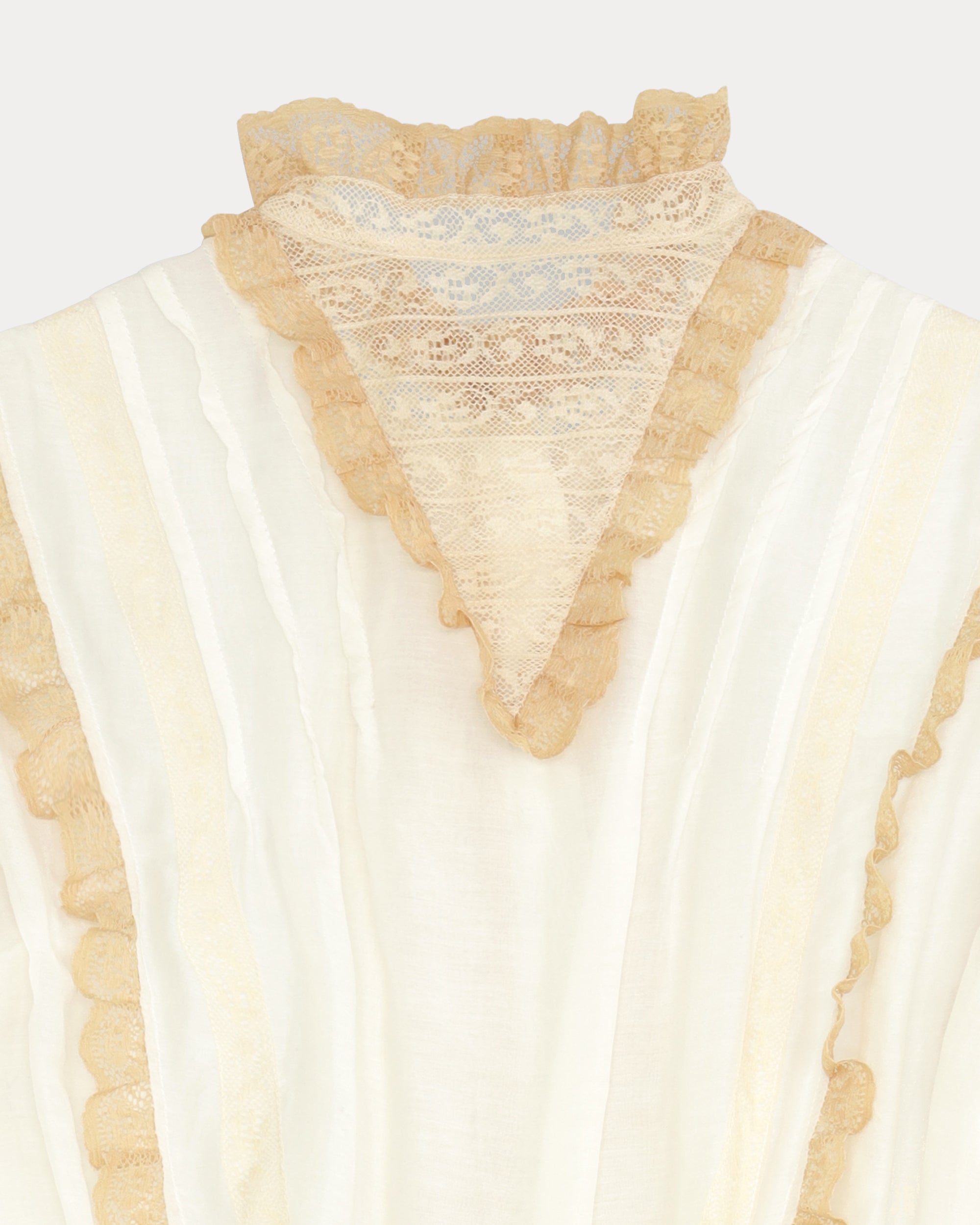 Astrid Abito in Muslin di Cotone e Seta con inserti in Pizzo