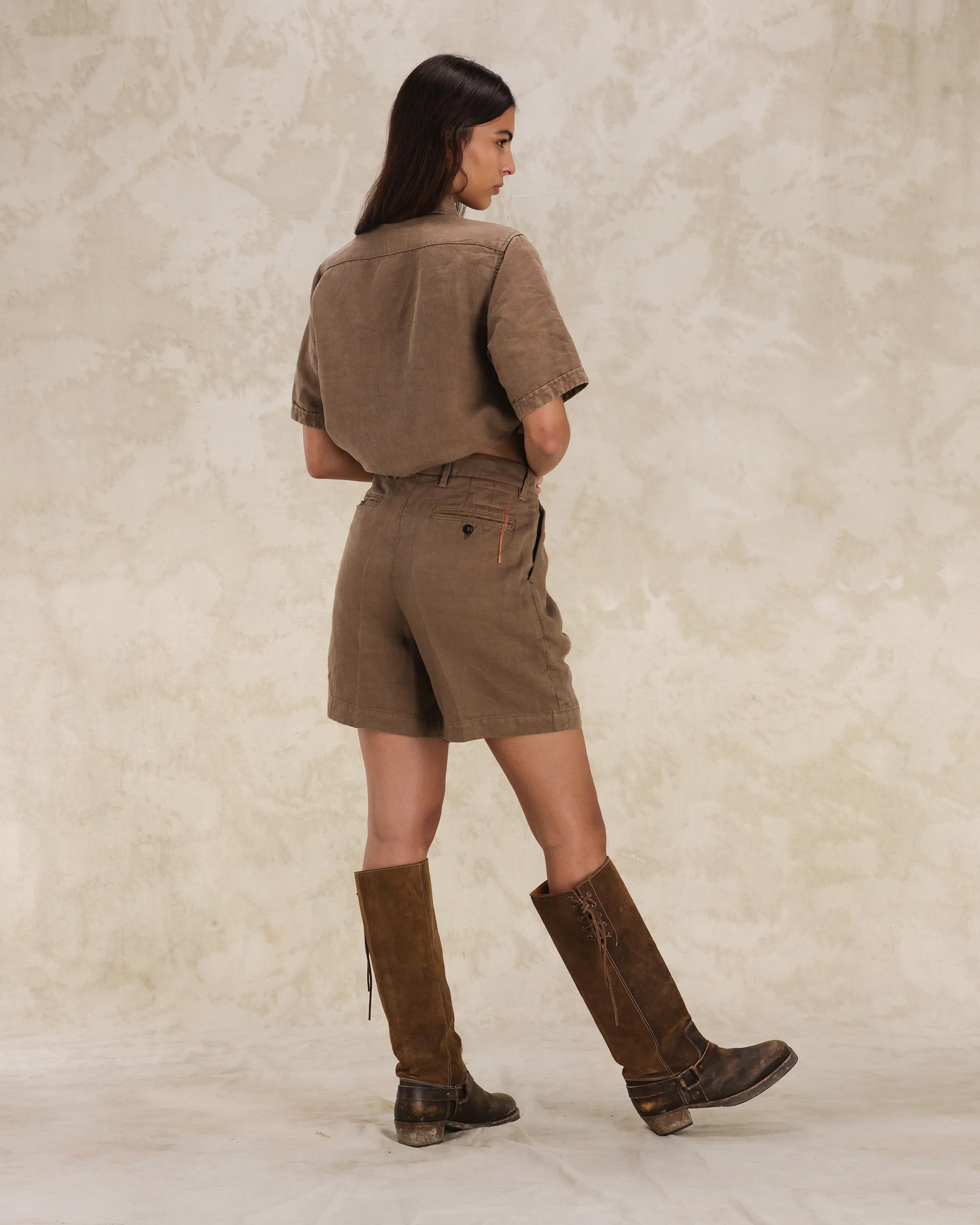 Beachshort Linen Shorts With Pleats