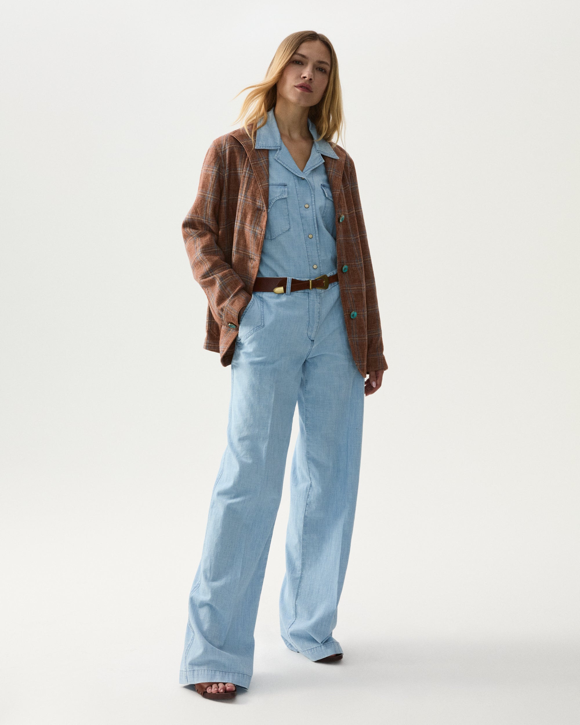 Berthe Camicia In Chambray Bleach Wash