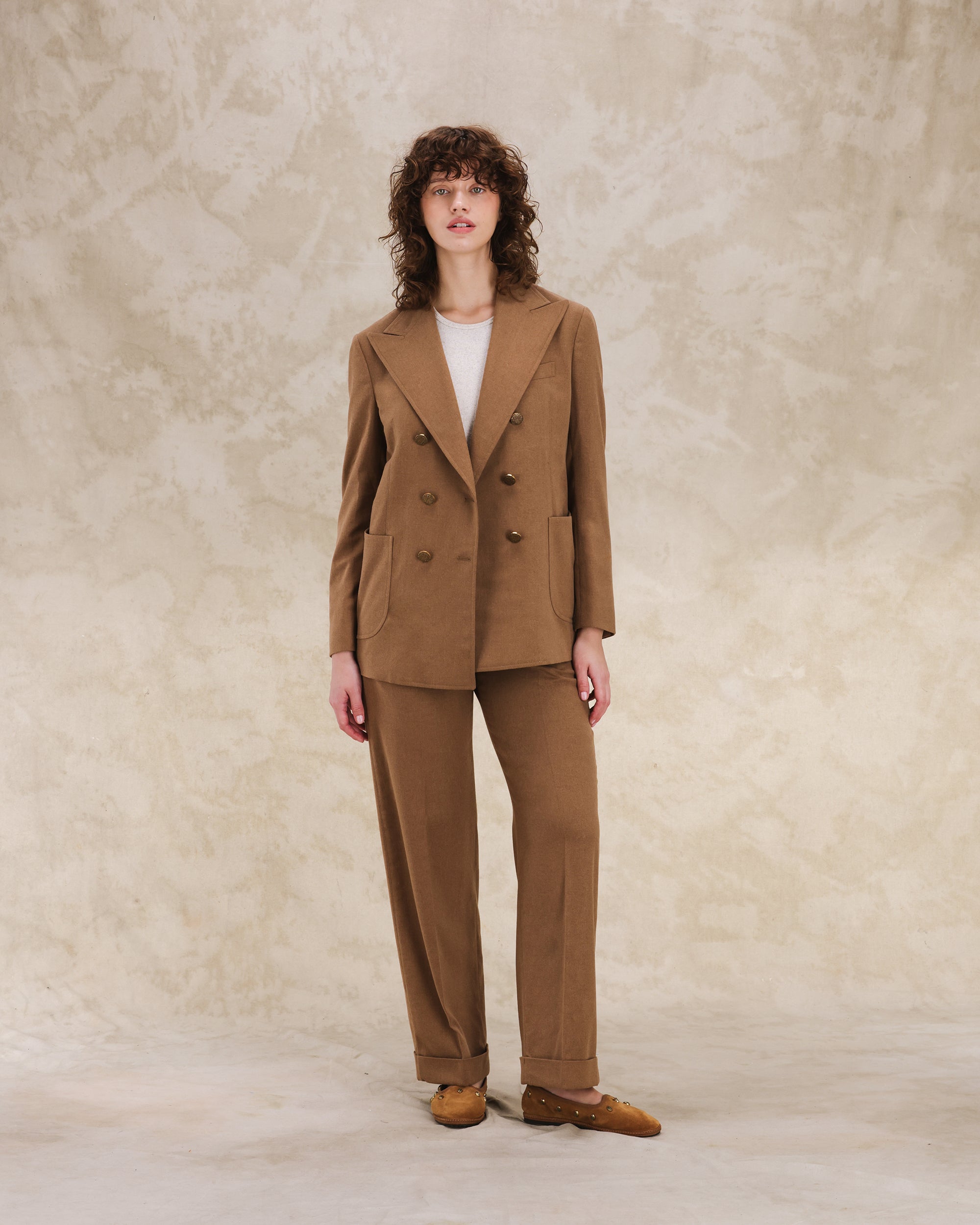 Bobbie Giacca Classica Doppiopetto In Flanella 