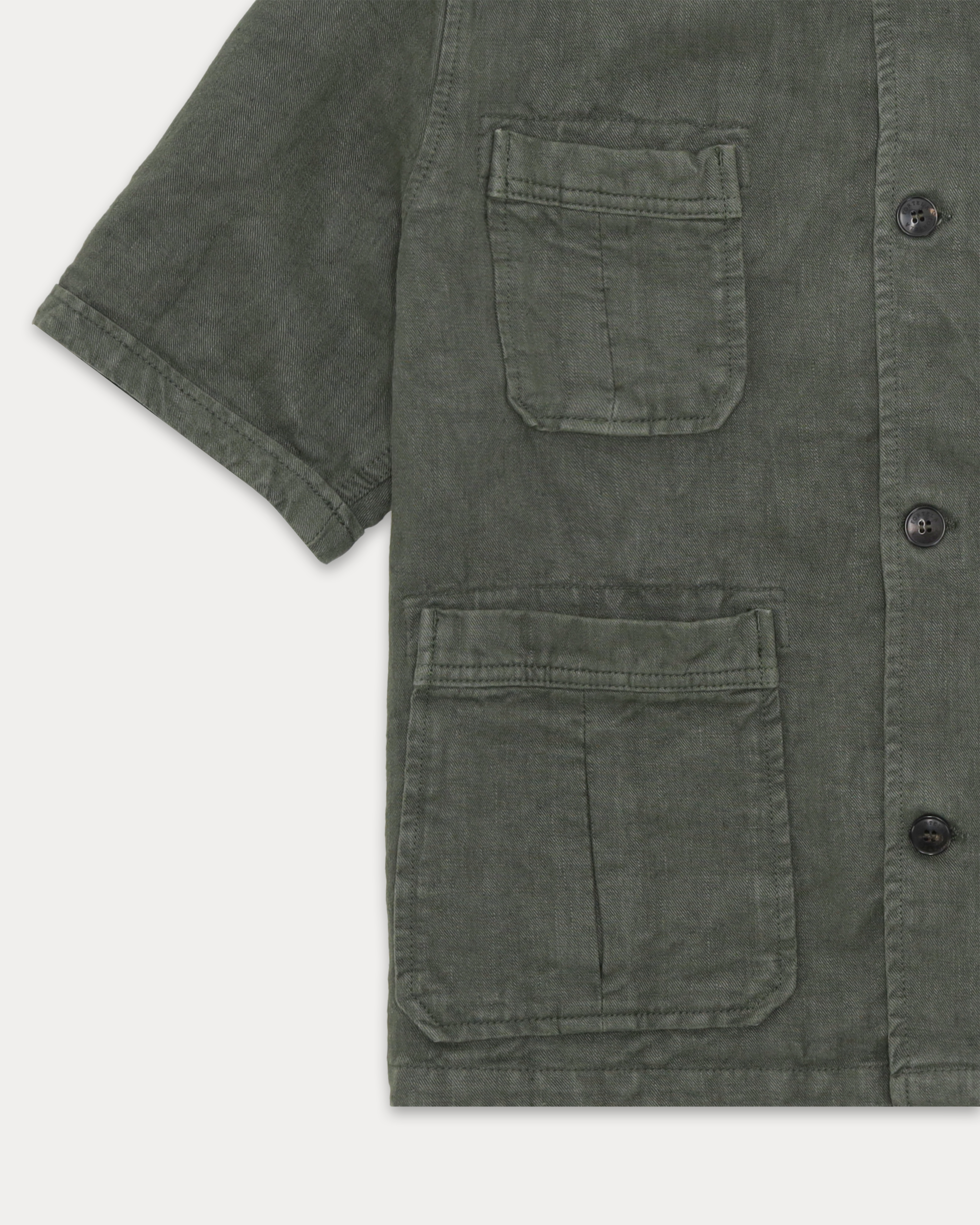 Bohem Camicia Safari Manica Corta In Lino