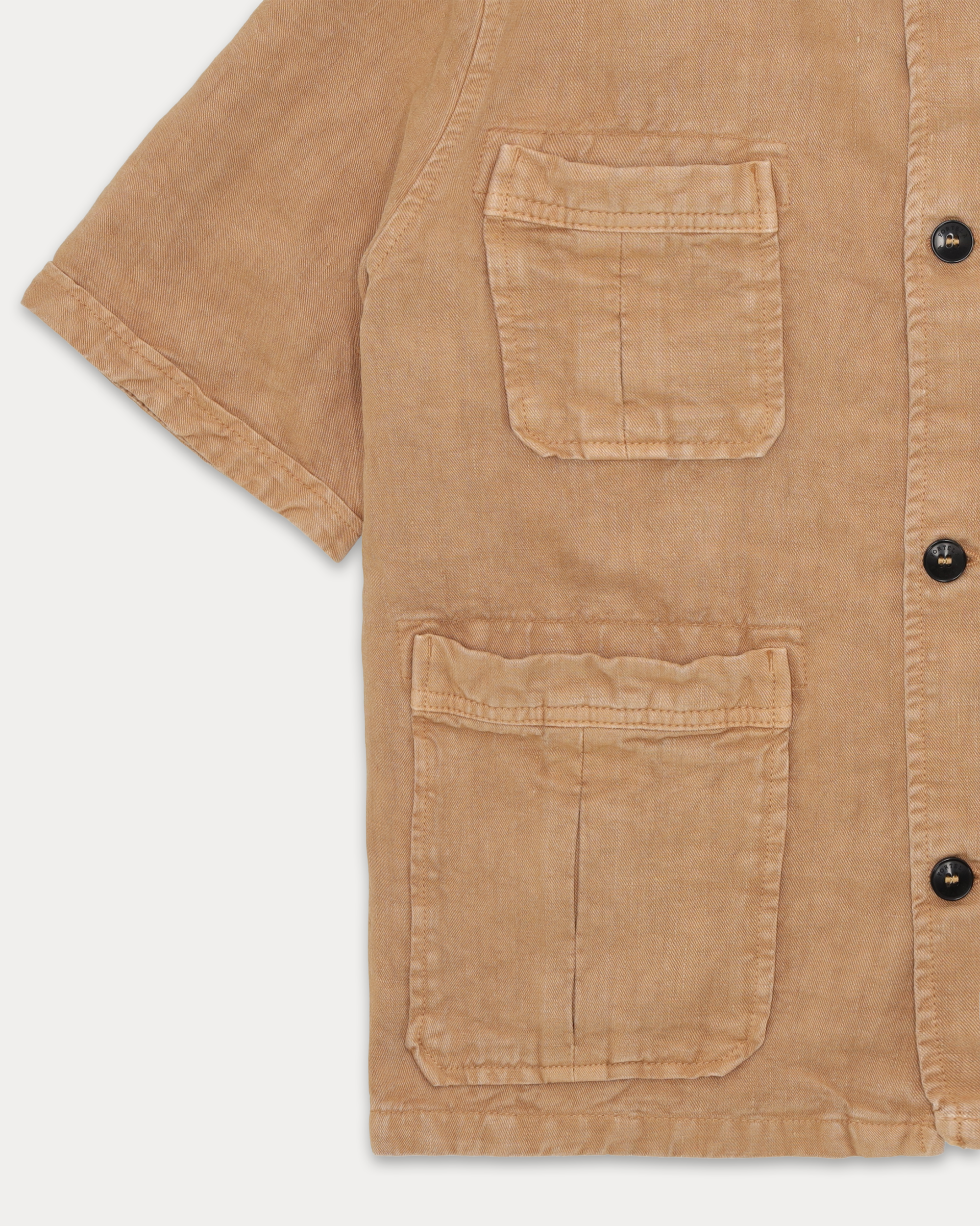 Bohem Camicia Safari Manica Corta In Lino