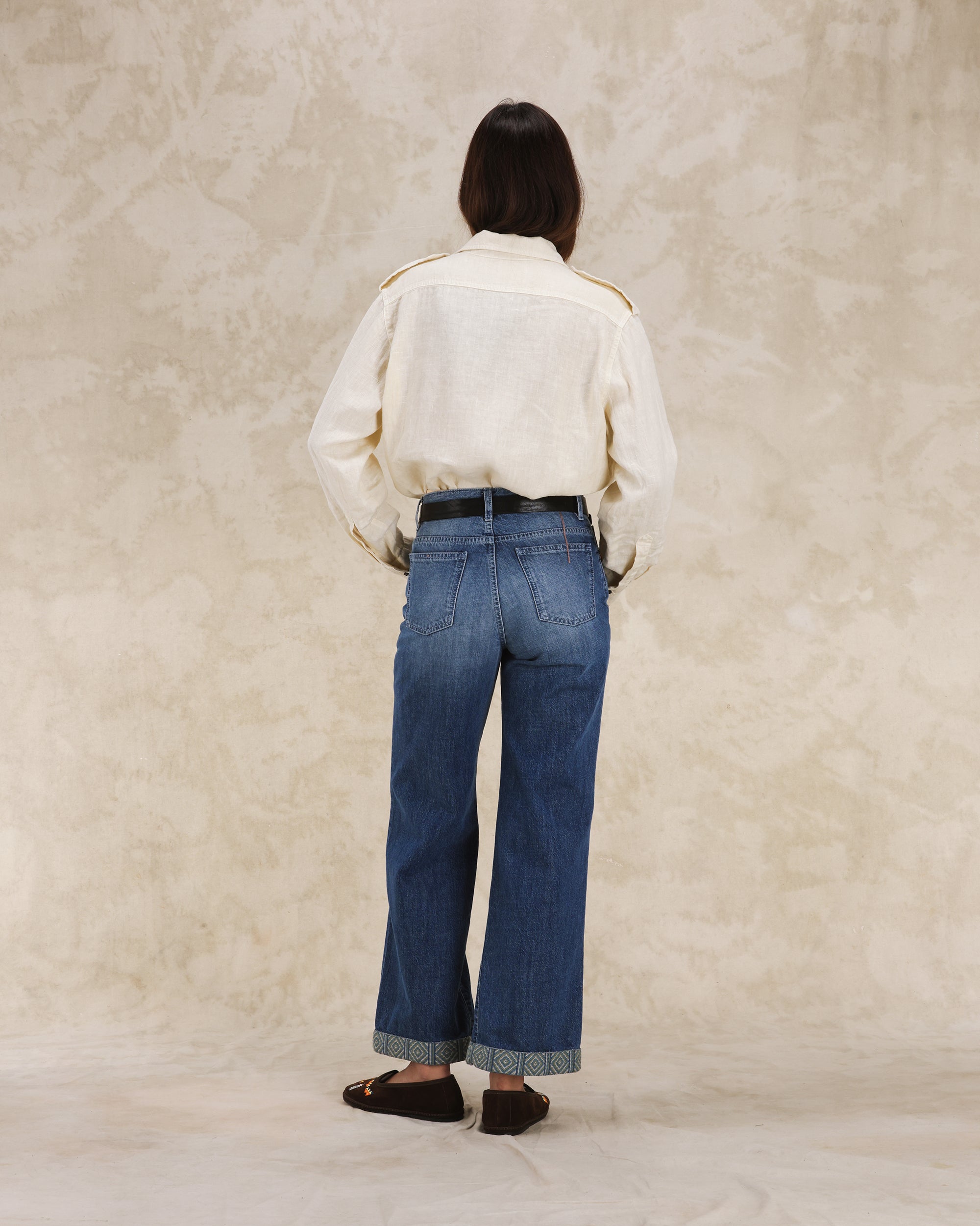 Bonnie Camicia Militare In Lino