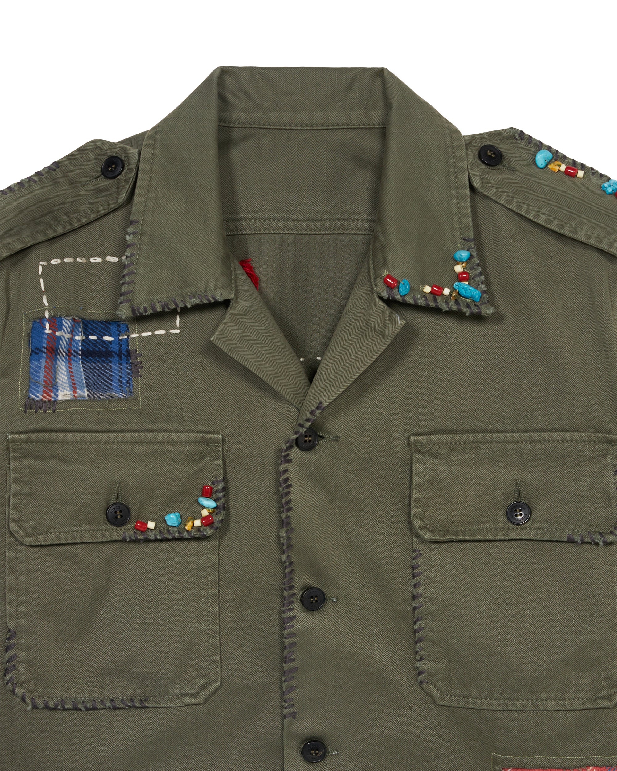 Bonnier Camicia In Herringbone Con Patch