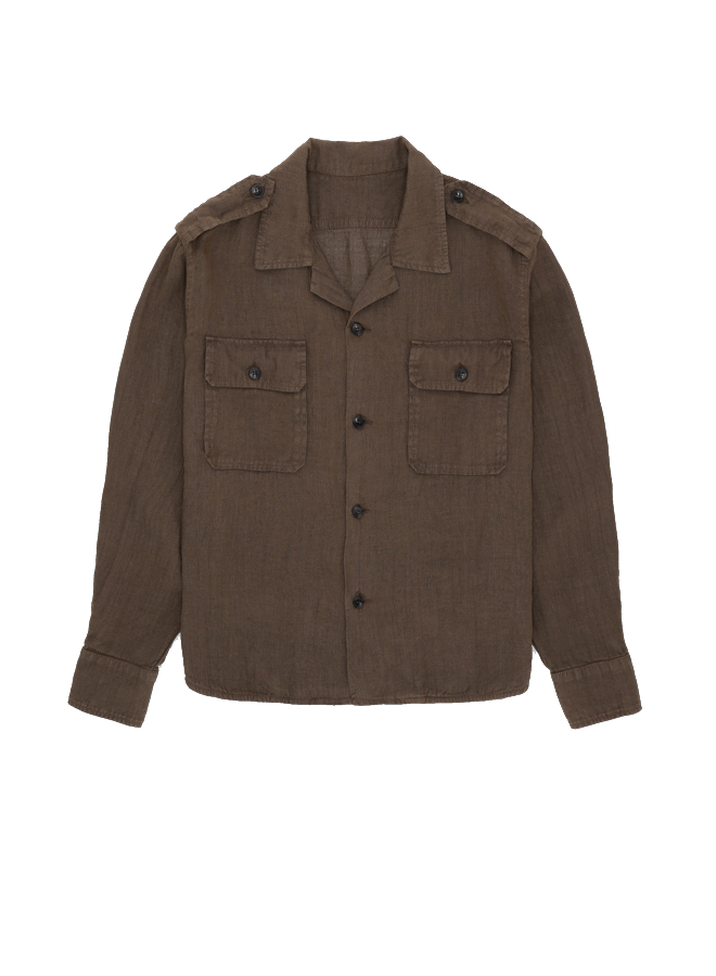Bonnie Camicia Militare In Lino