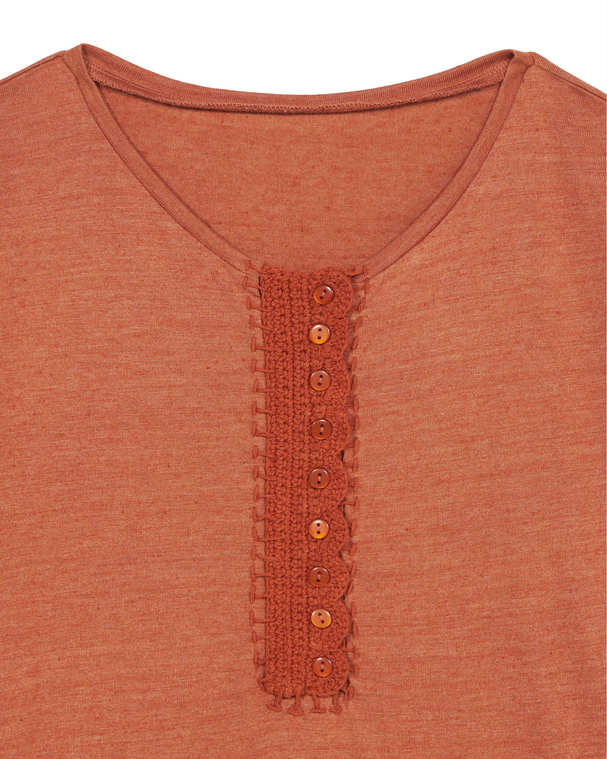 Cherry T-Shirt Serafino Con Crochet 