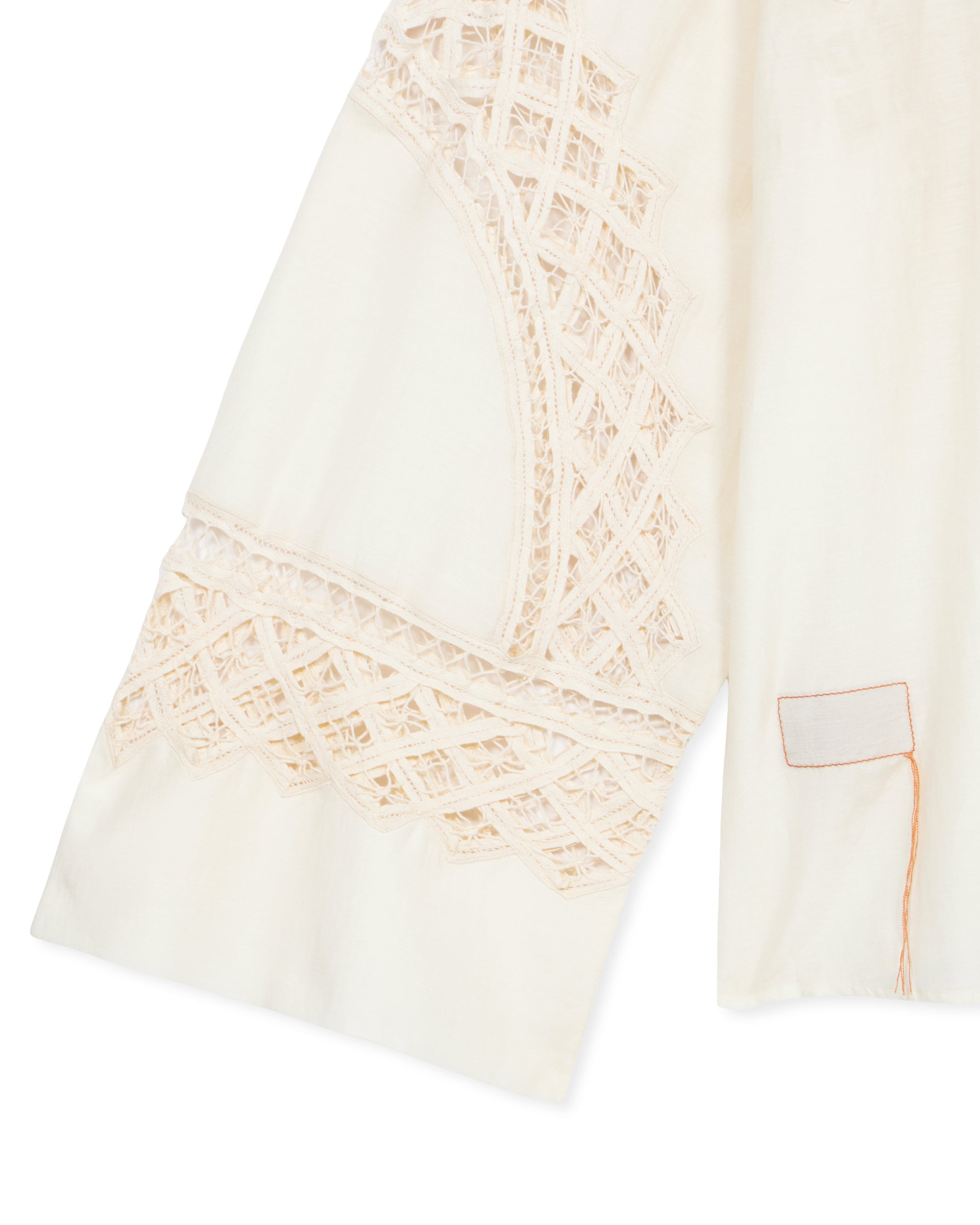 Cleide Camicia In Mussola di Cotone con Intarsi e Perline