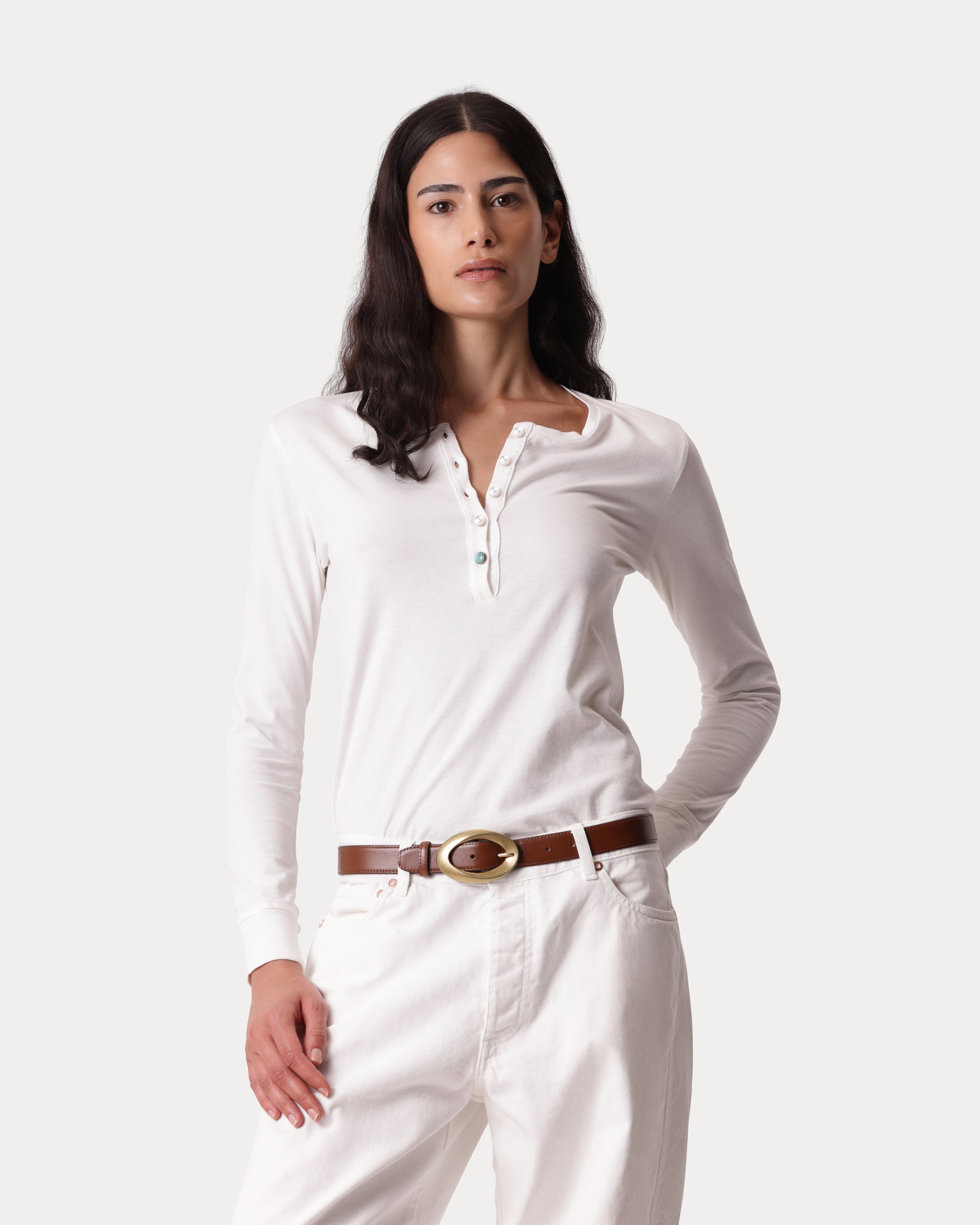 Coralie Long Sleeve Henley T-Shirt