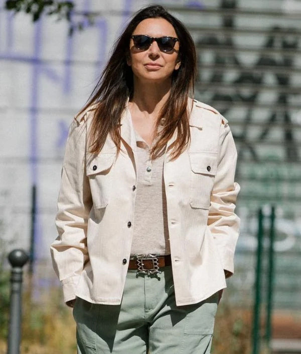 Coralie T-Shirt Serafino in Lino Melange
