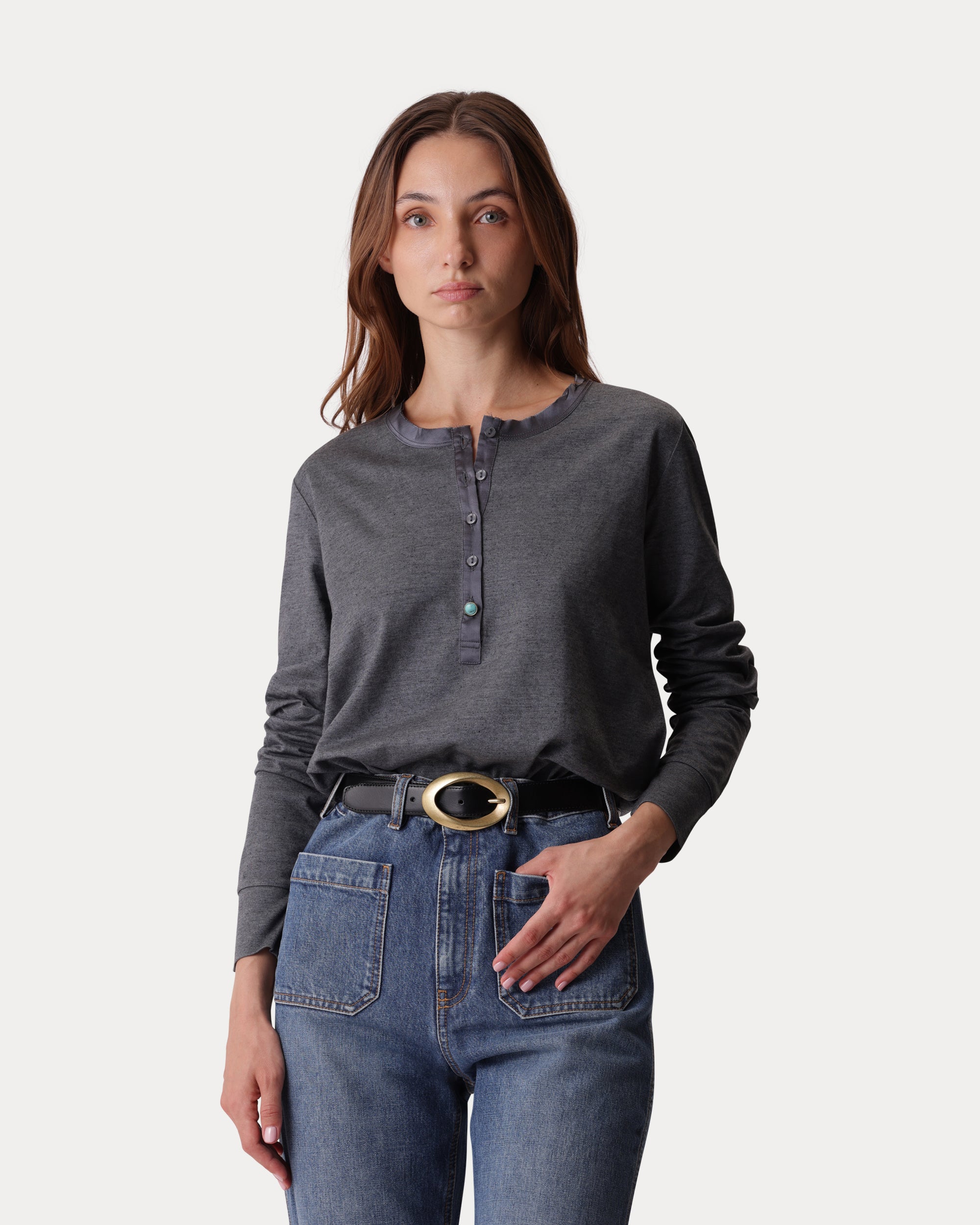 Coralie Serafino in Cotone con Bordo in Seta