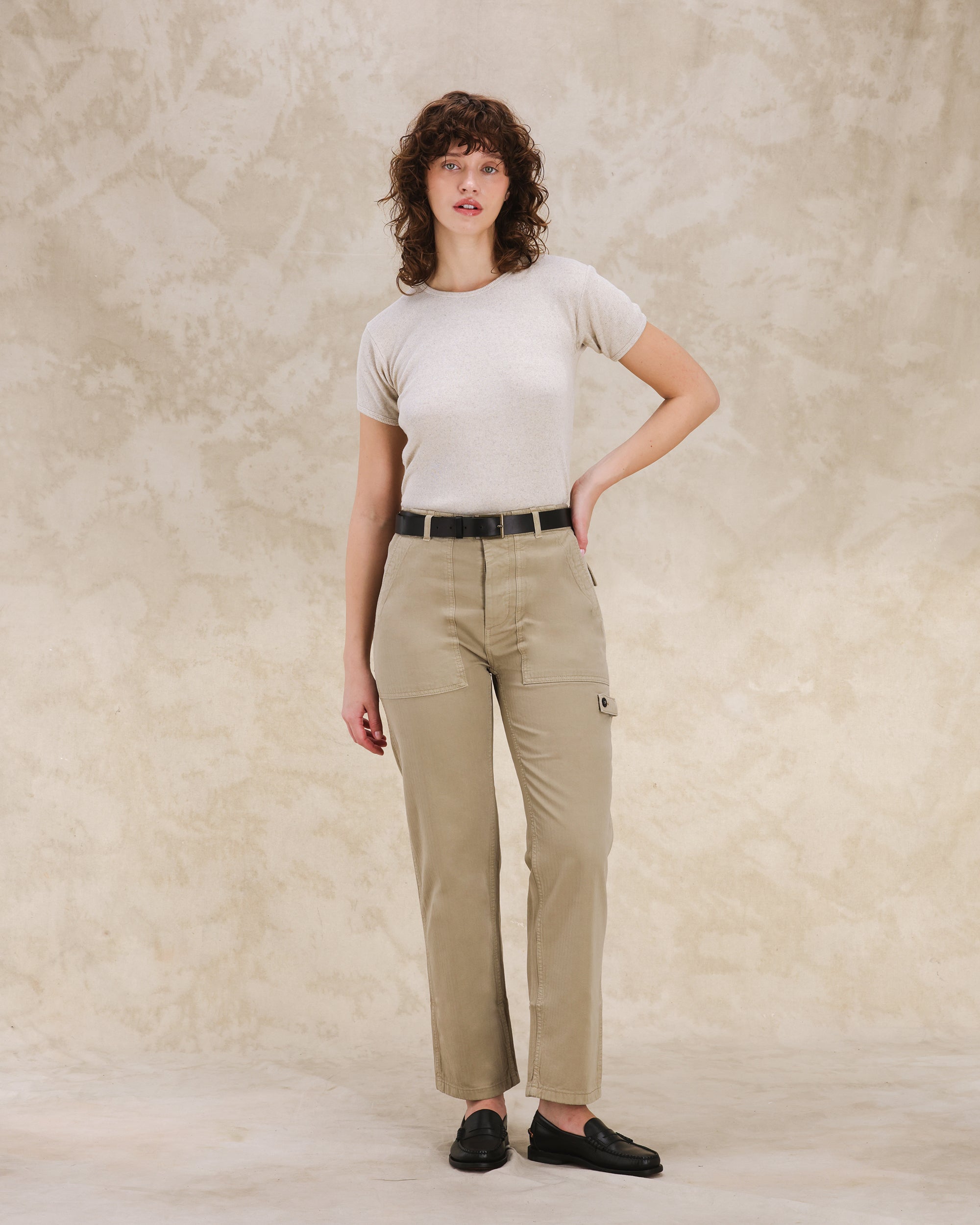 Courtney T-Shirt in Cotone Lino a Coste