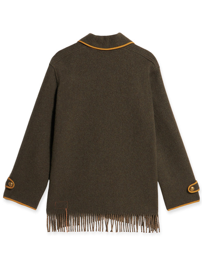 Danika Cappotto In Lana Con Frange