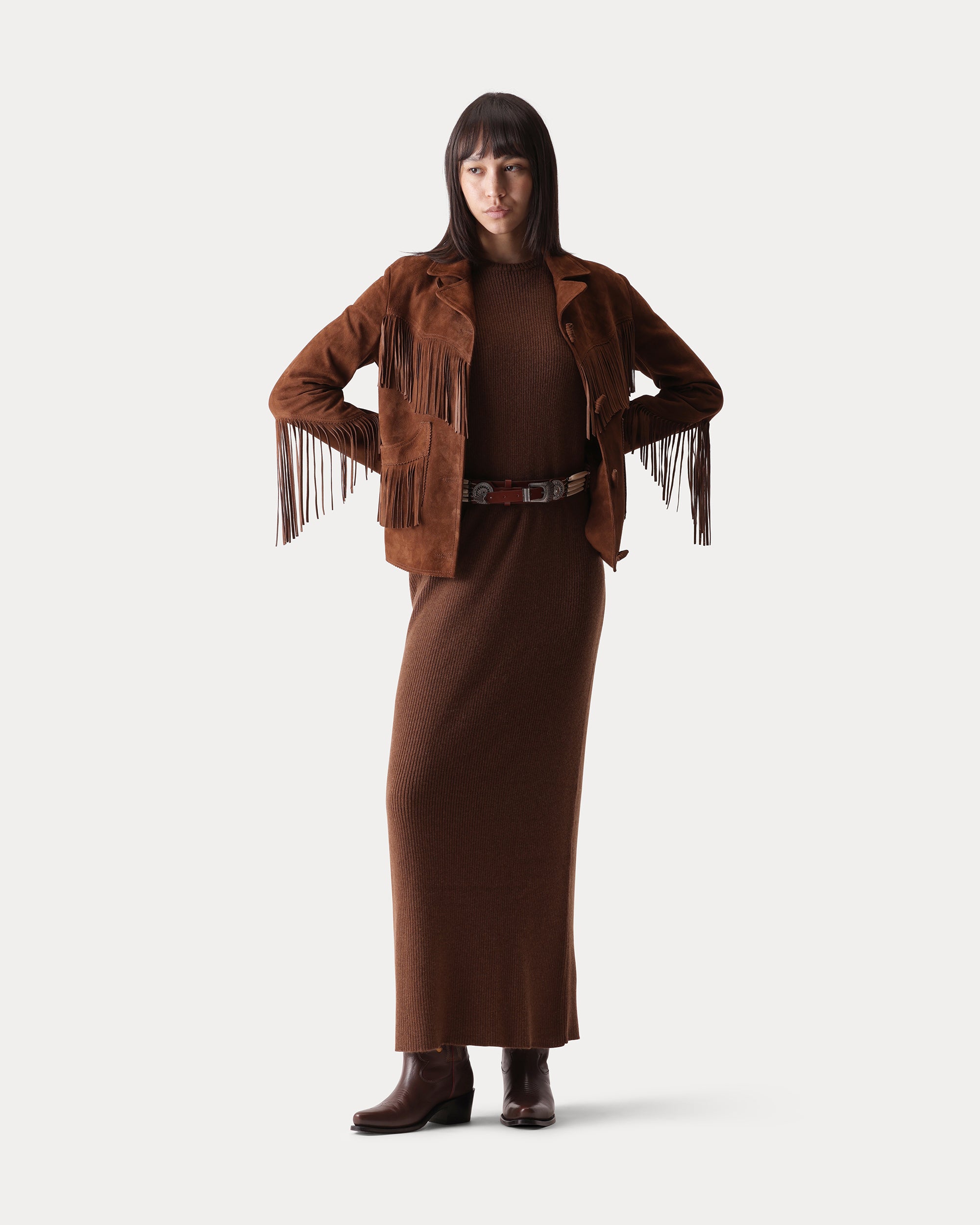 Deva Suede Jacket with Fringes