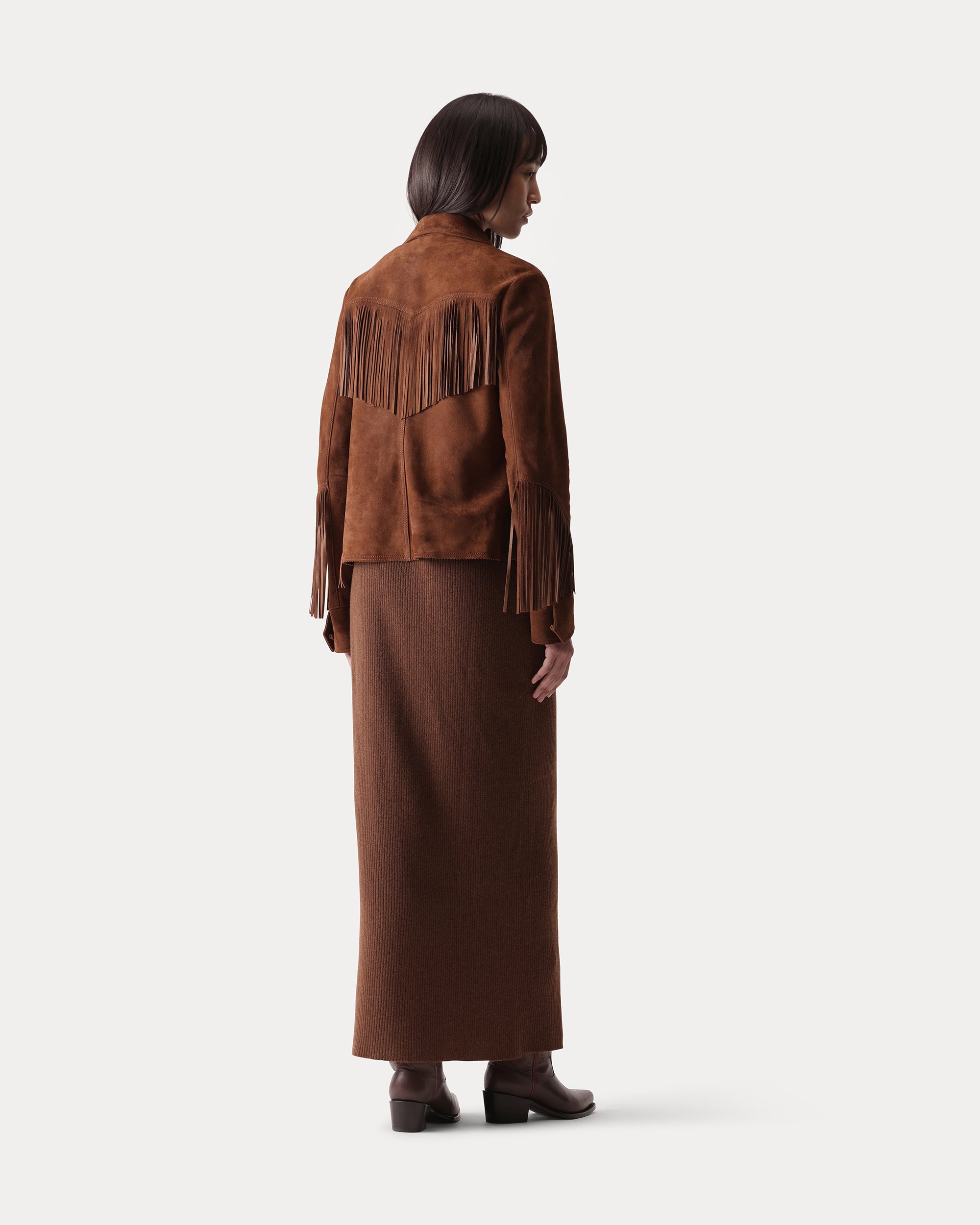 Deva Suede Jacket with Fringes