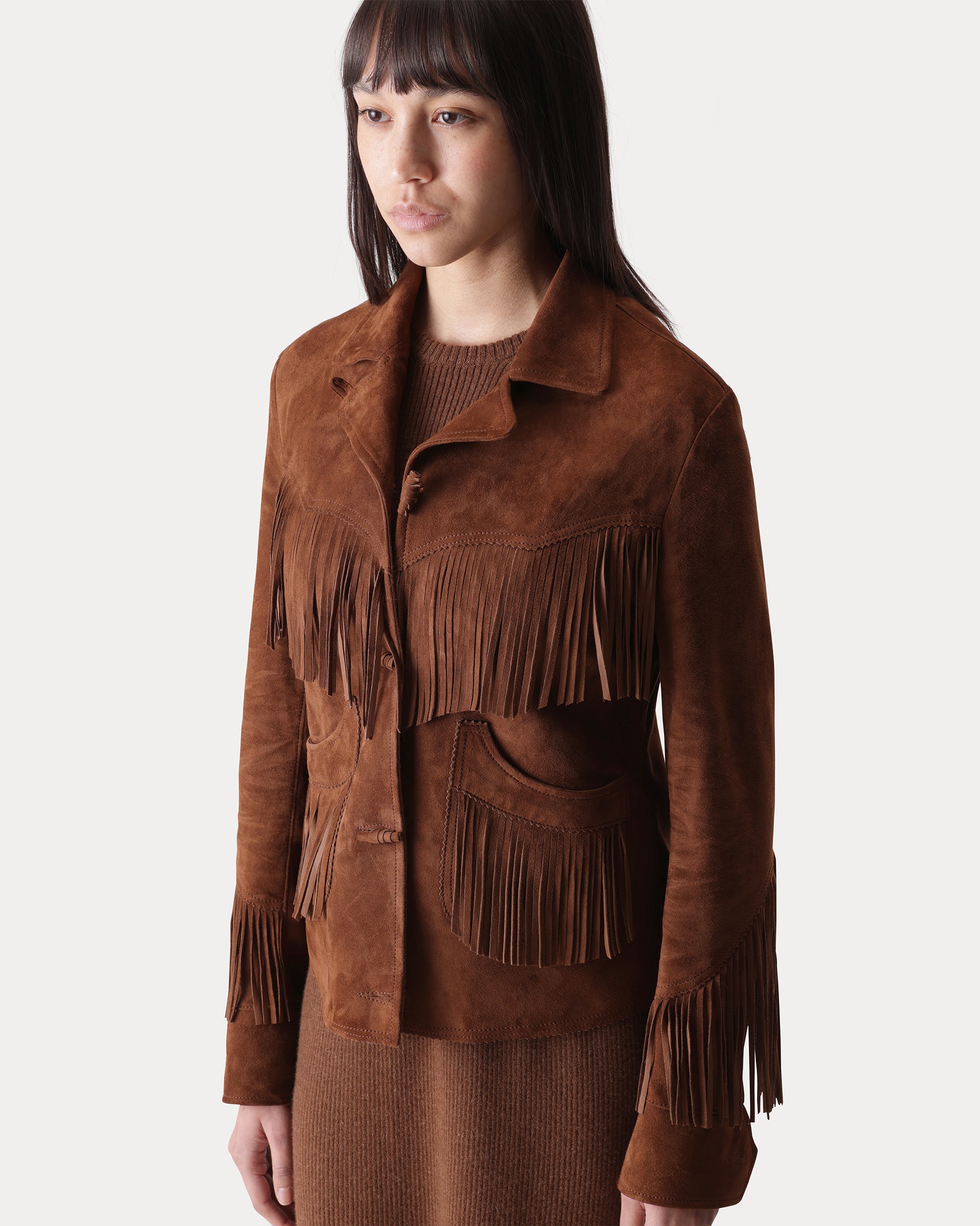 Deva Suede Jacket with Fringes