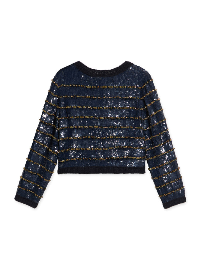 Divine Giacca Corta con Pailettes e Anelli