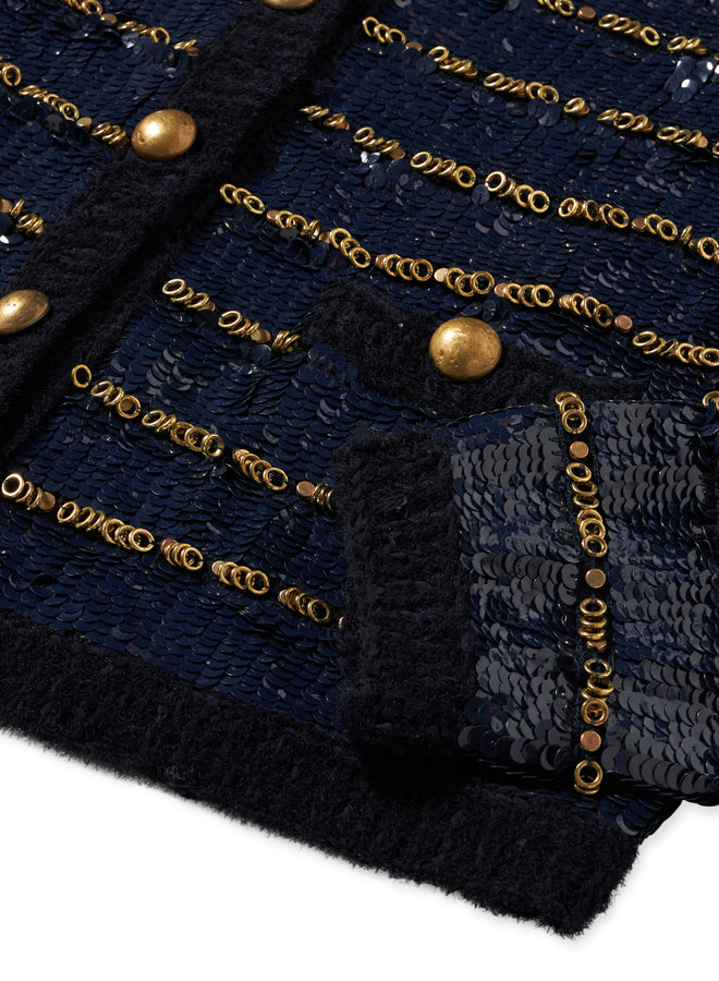 Divine Giacca Corta con Pailettes e Anelli