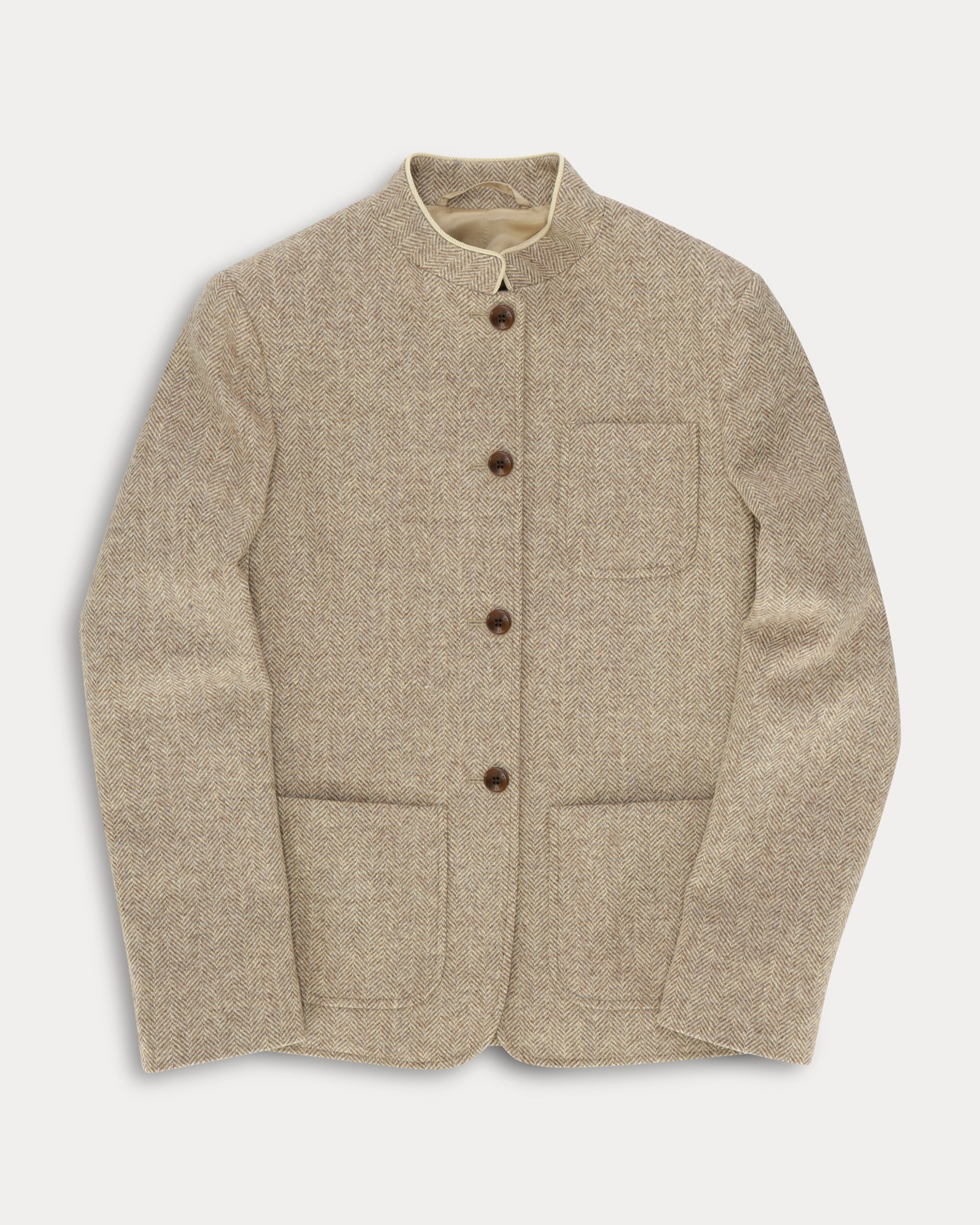 Fanny Giacca Monopetto in Lana Herringbone