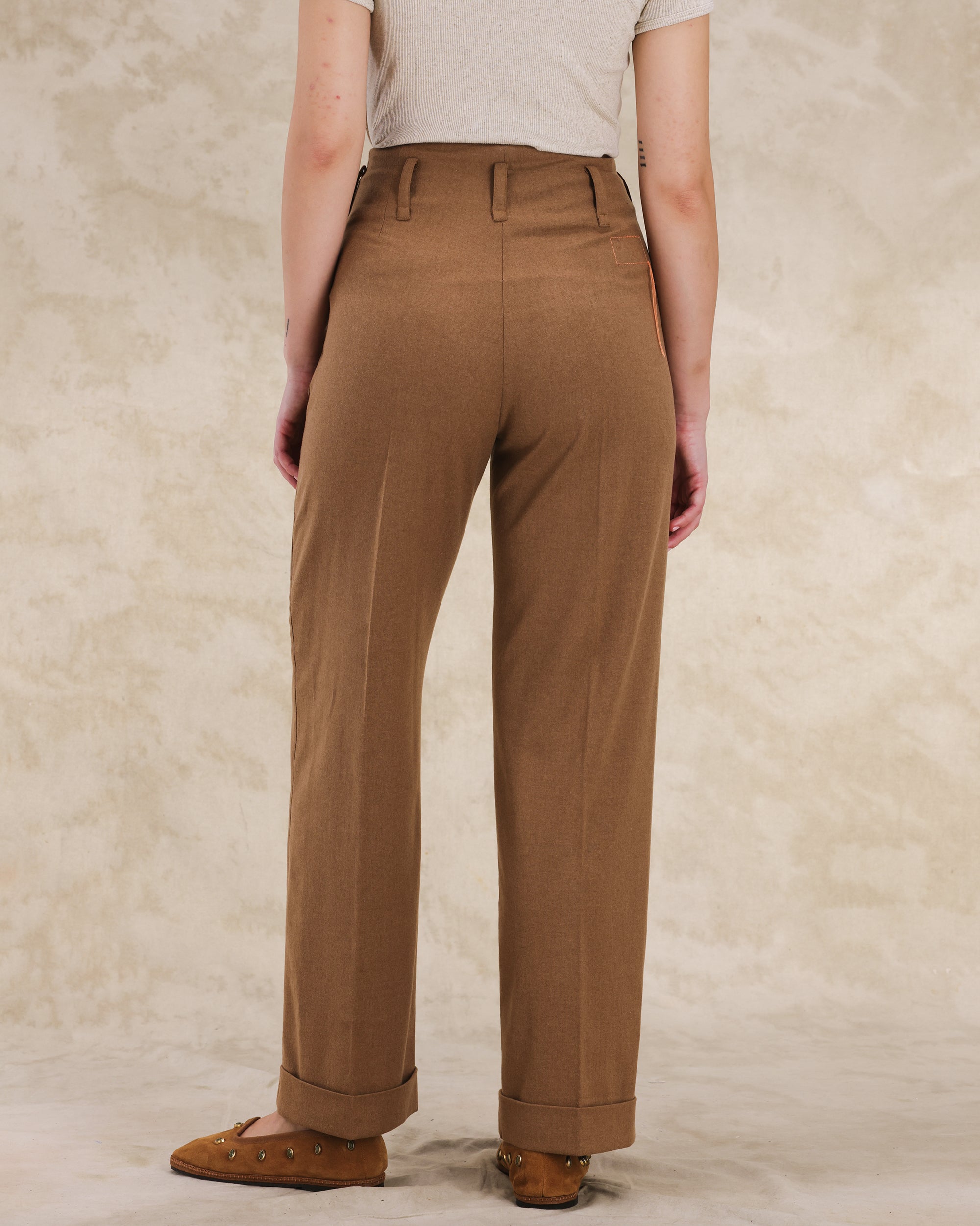 Farrah Pantaloni Con Pences In Flanella