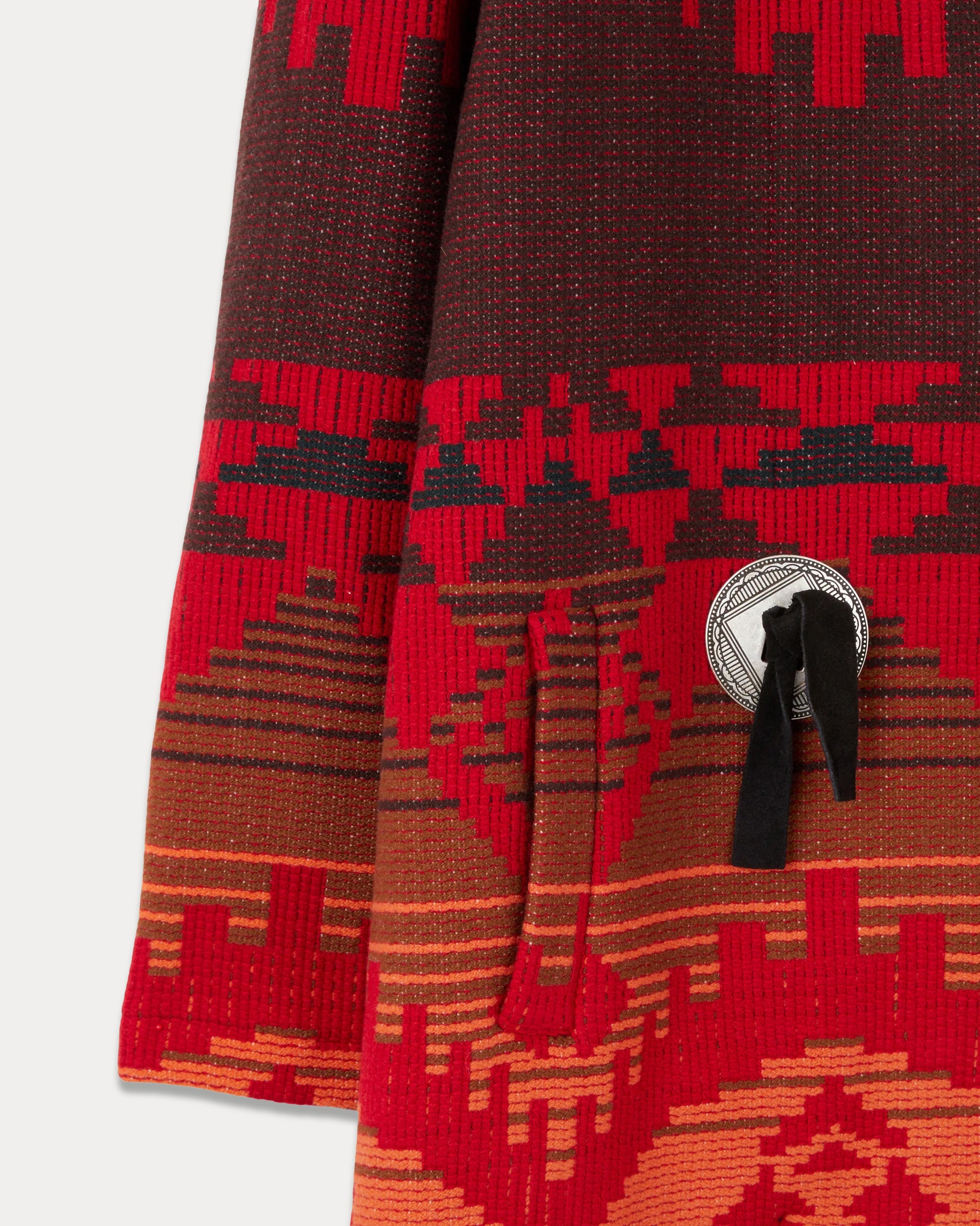 Flick Jacquard Wool Coat