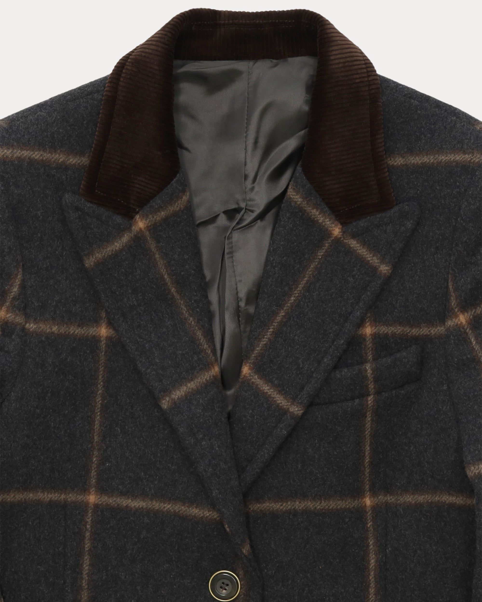Flossie Plaid Single-Breasted Wool Coat