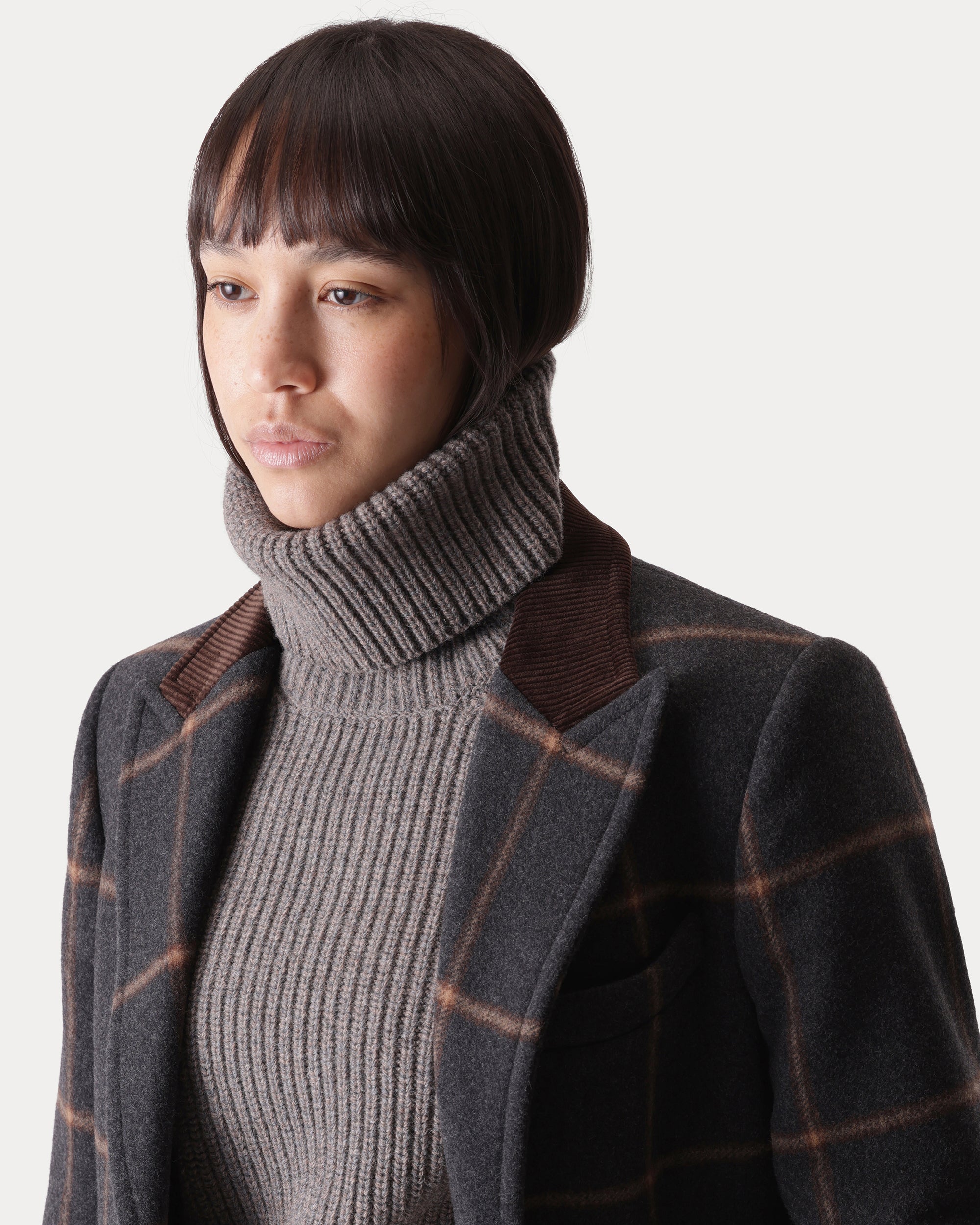 Flossie Plaid Single-Breasted Wool Coat