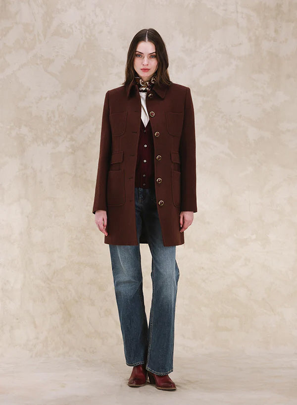 France Cappotto Attillato In Lana 