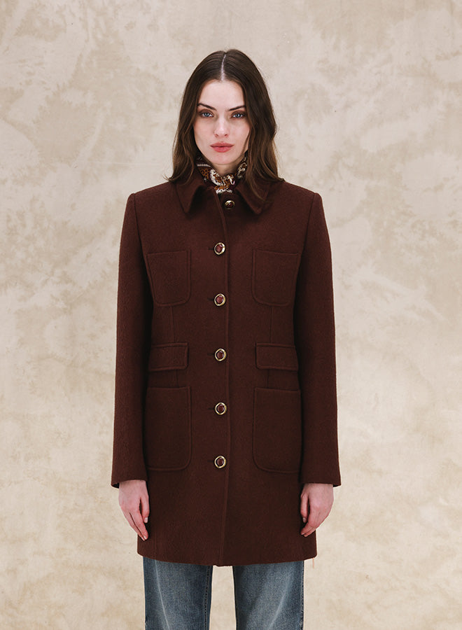 France Cappotto Attillato In Lana 