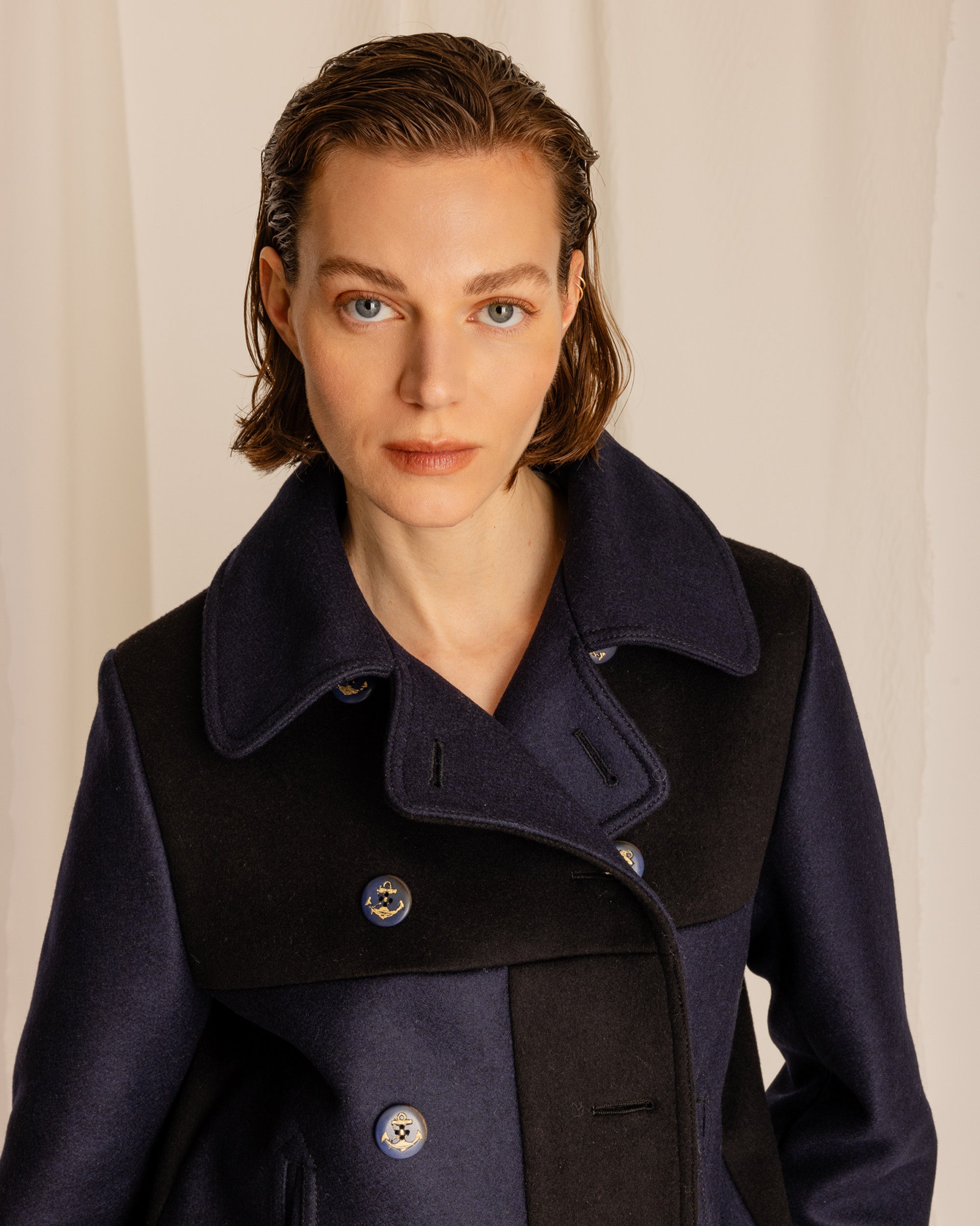 Frida Cappotto Doppiopetto Patchwork In Lana