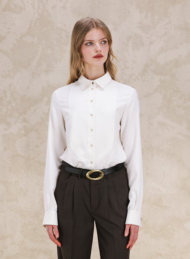Ginette Silk Smoking Shirt 