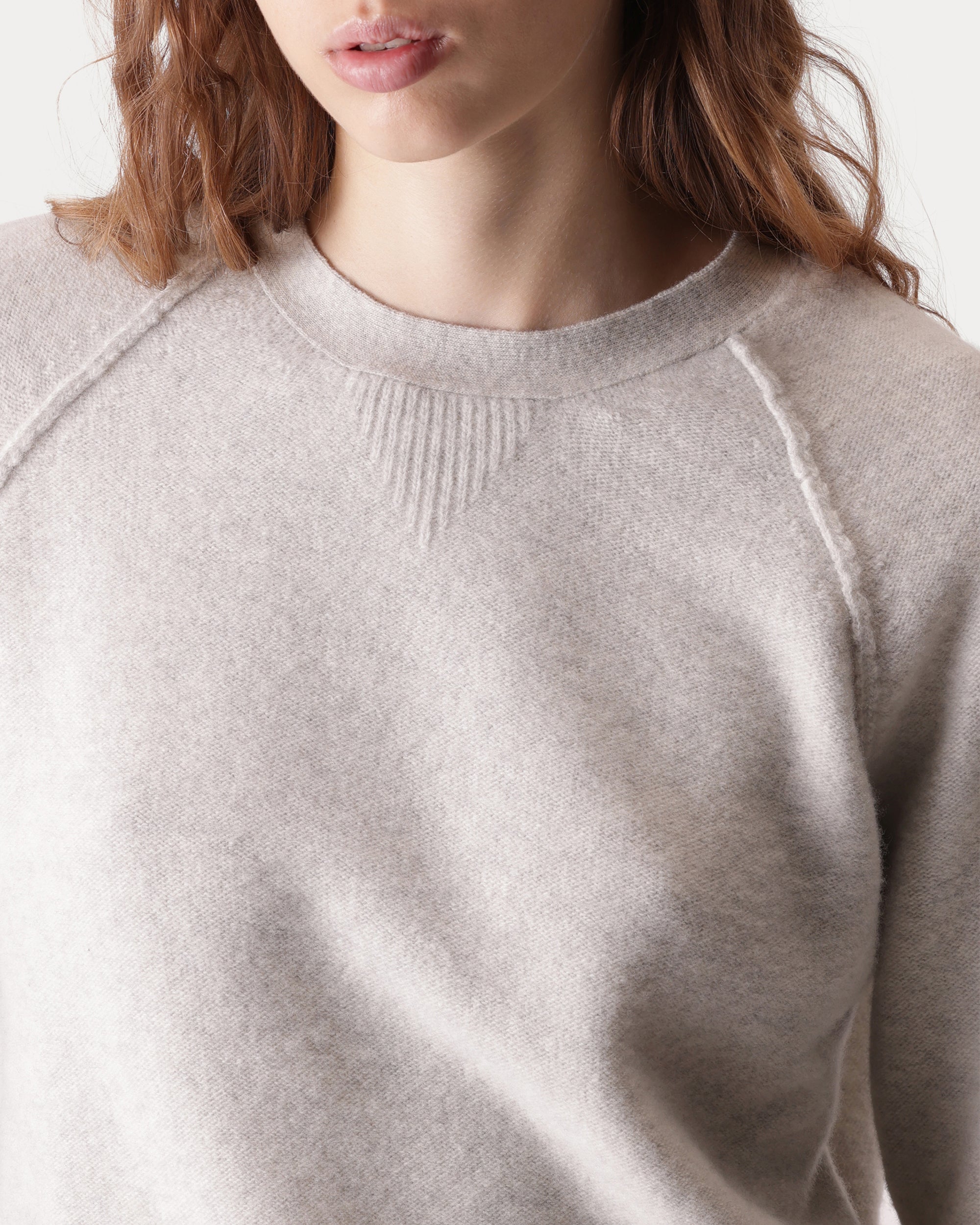 Harvard Crew Neck Wool Sweater with Raglan Sleeves