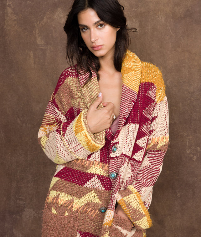 Hoppy Cardigan Navajo In Cotone 