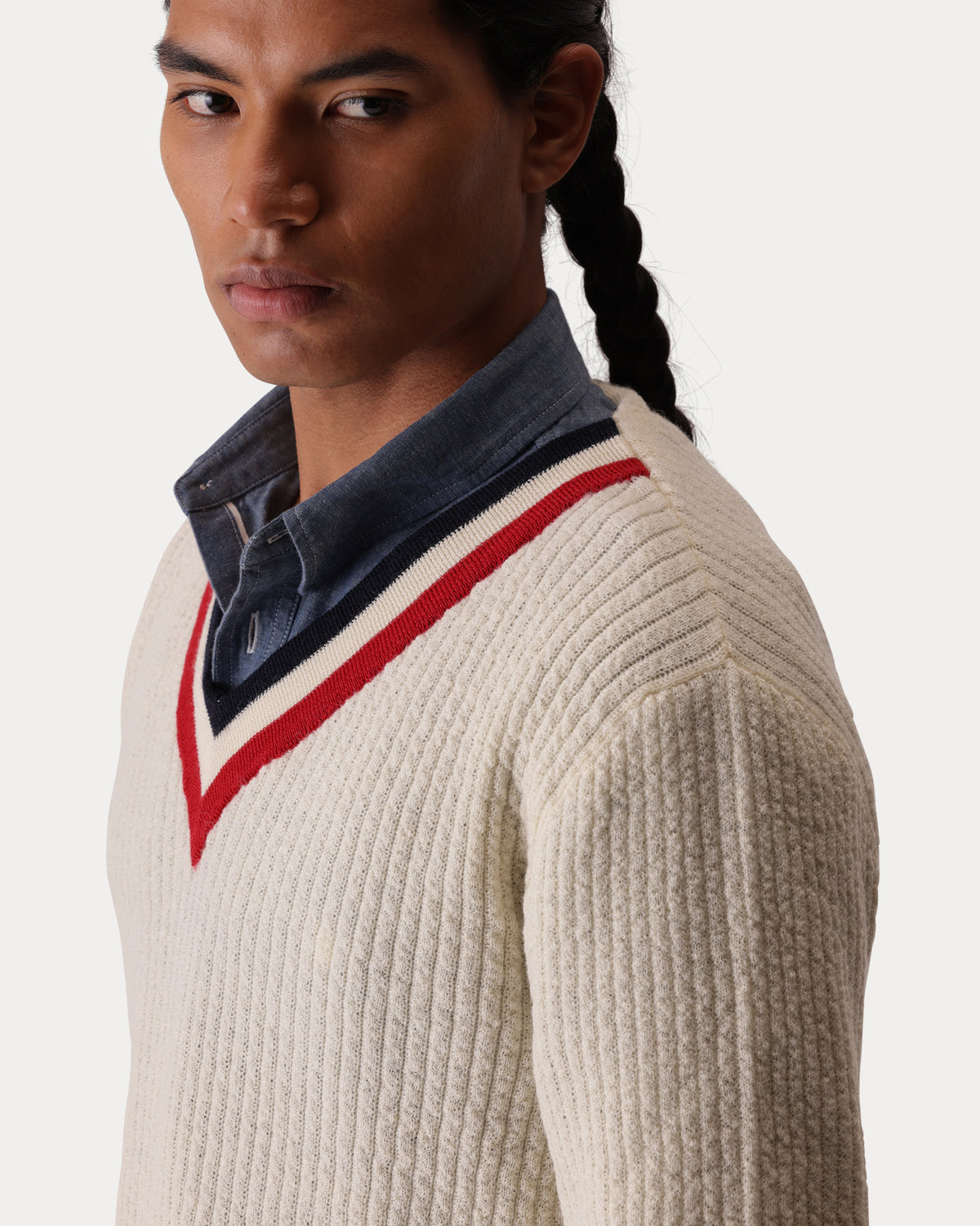 Wimbledon V-Neck Wool Jumper