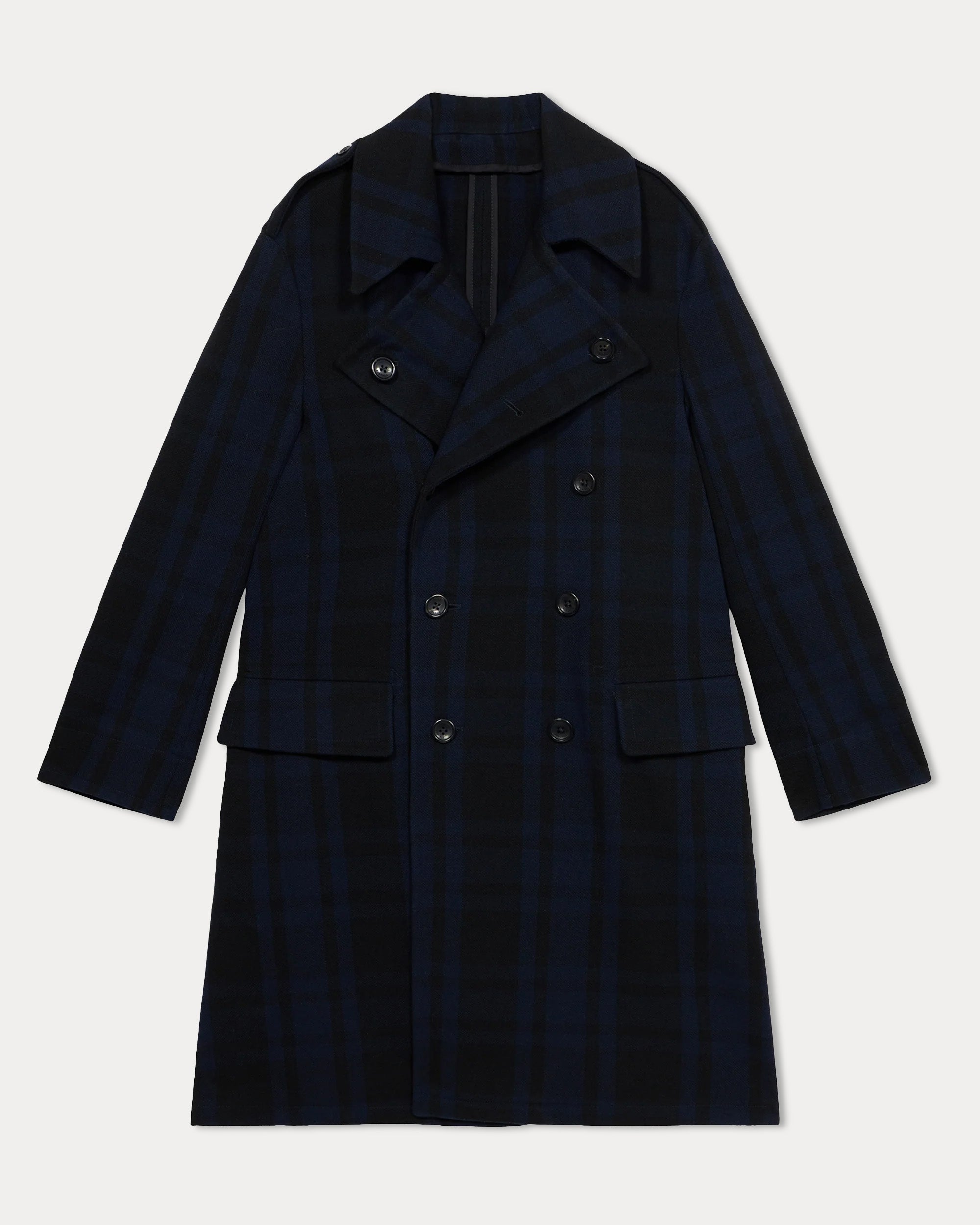 Winston Checkered Wool Check Double-Breasted Coat