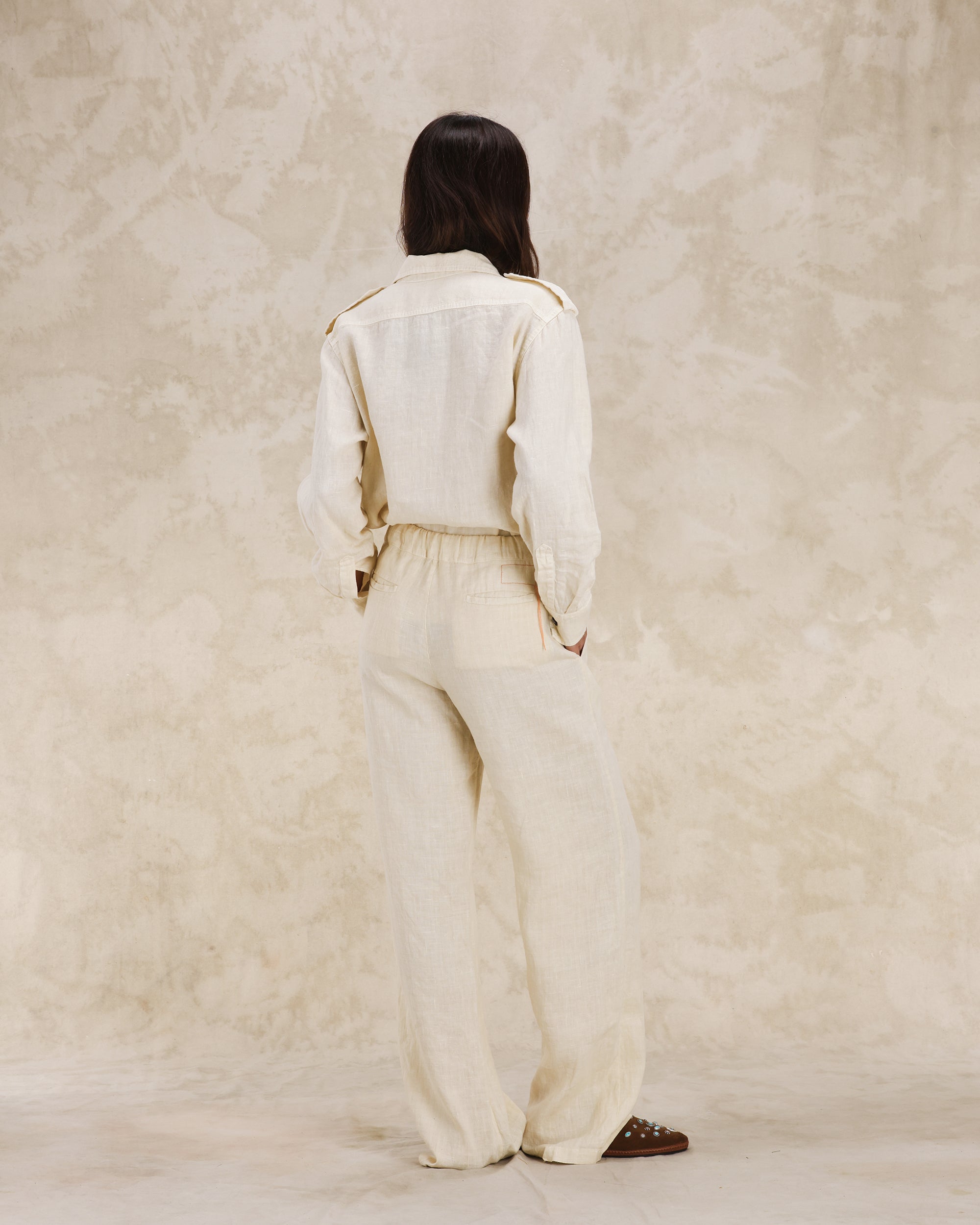 Jaleh Pantaloni Con Coulisse In Lino