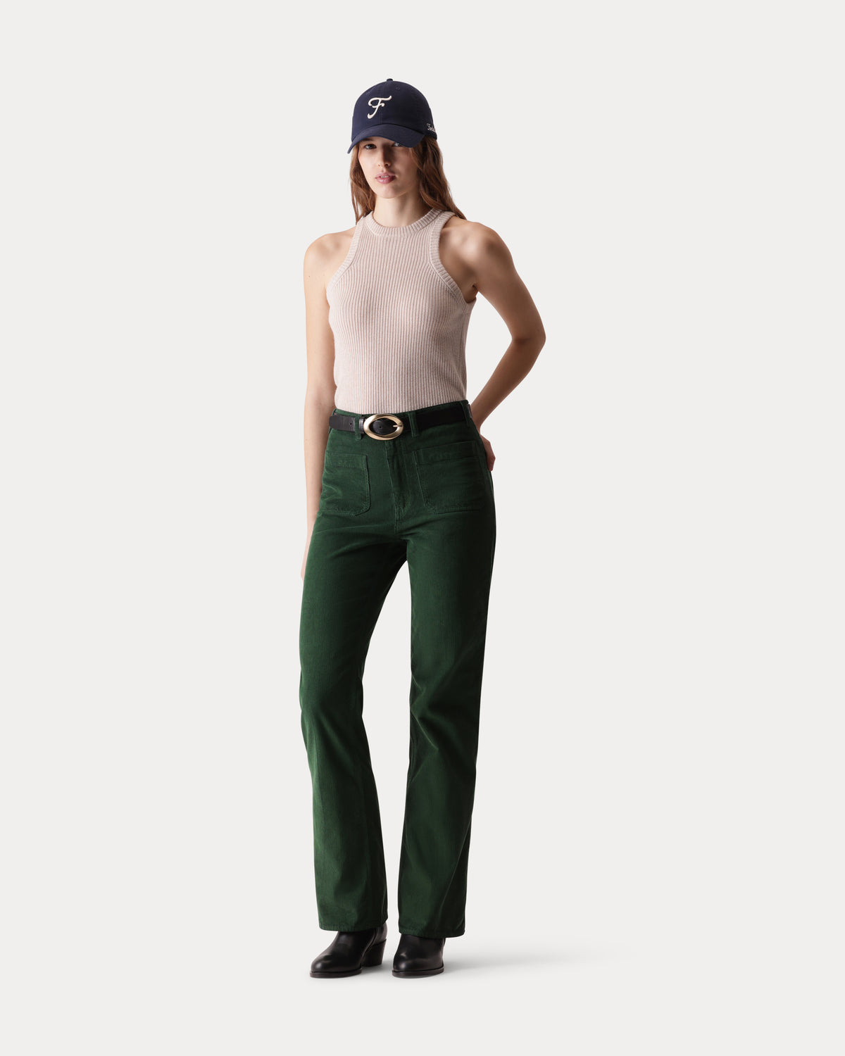 Jane Pantaloni Bootcut In Velluto A Coste
