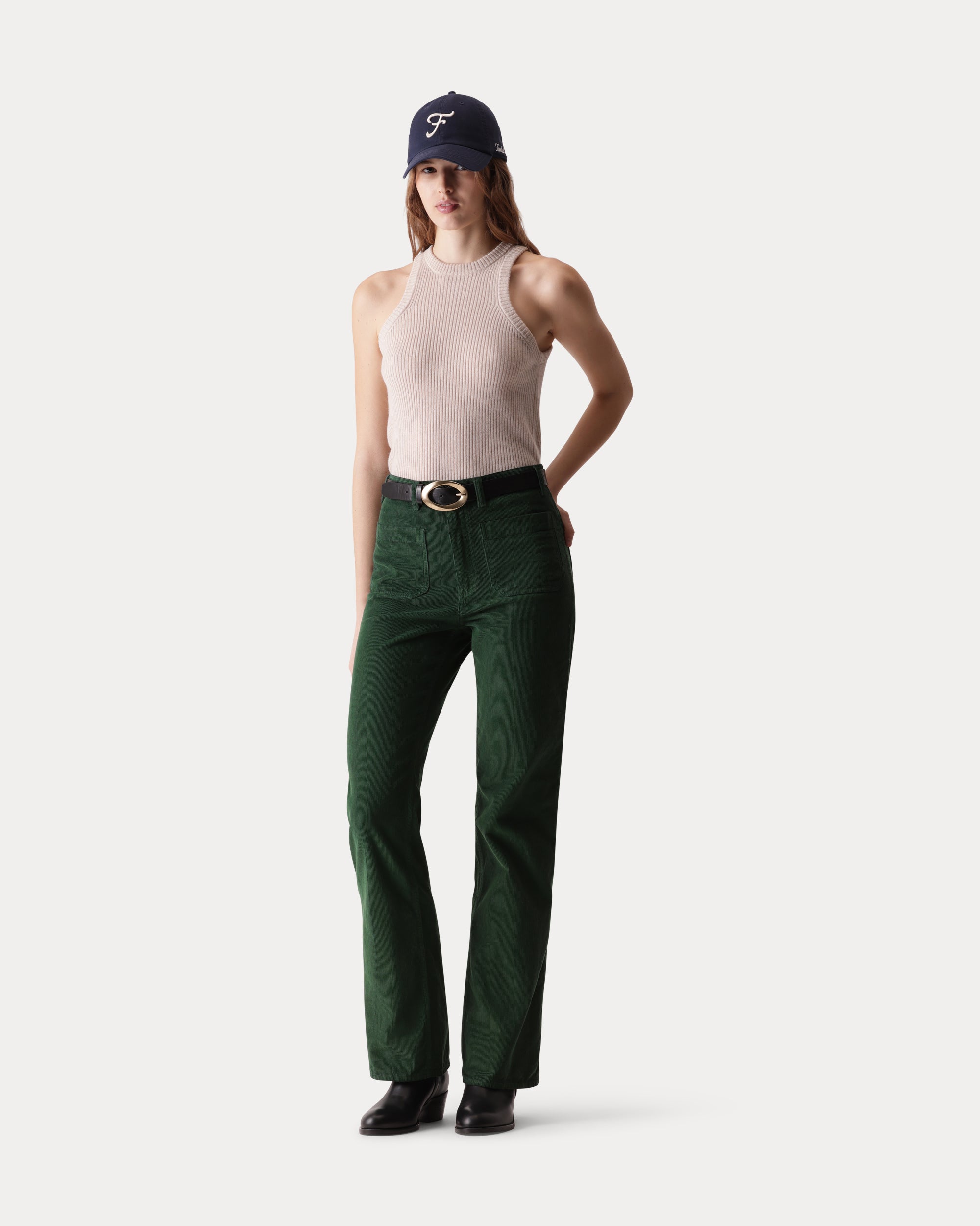 Jane Pantaloni Bootcut In Velluto A Coste