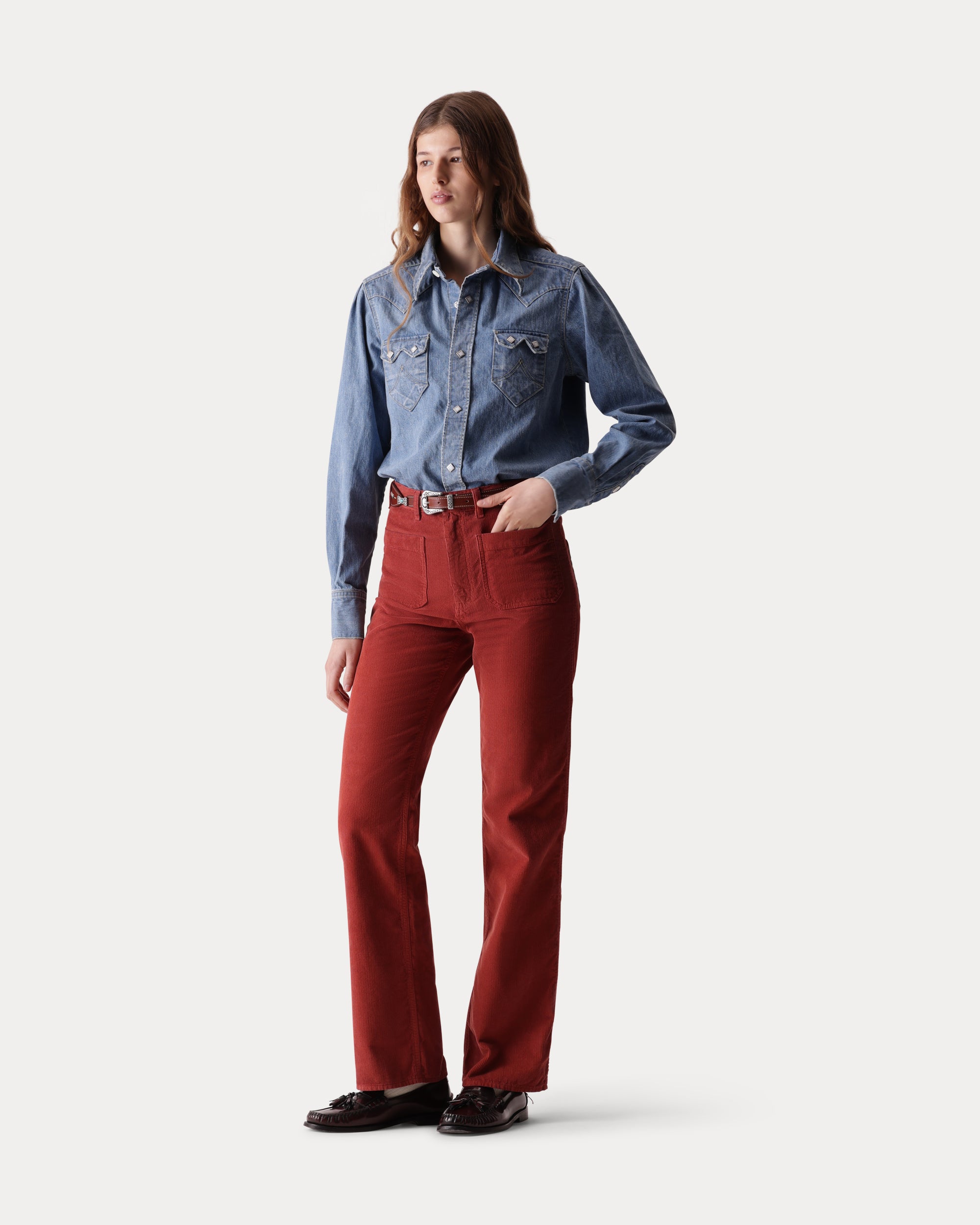 Jane Pantaloni Bootcut In Velluto A Coste