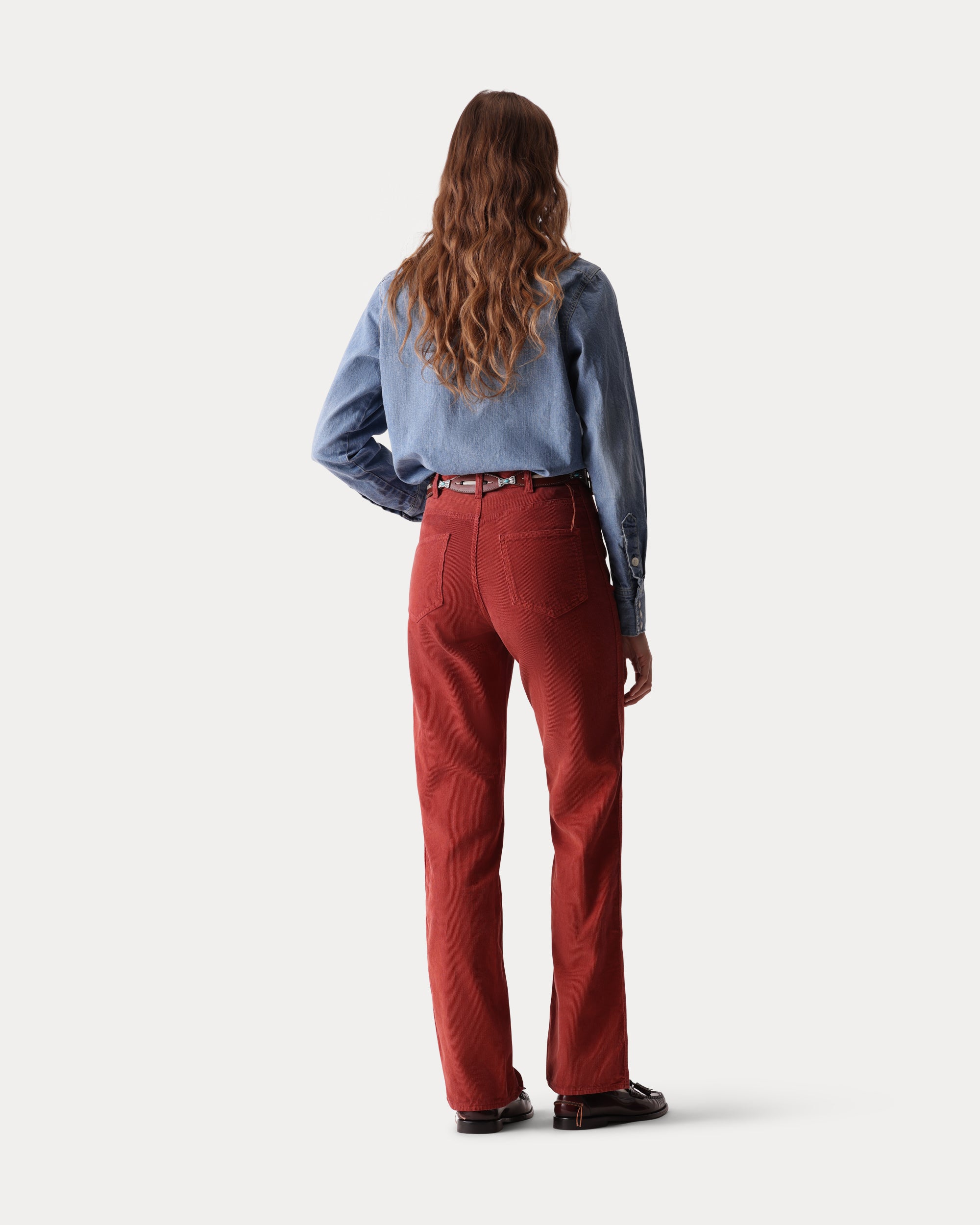 Jane Pantaloni Bootcut In Velluto A Coste