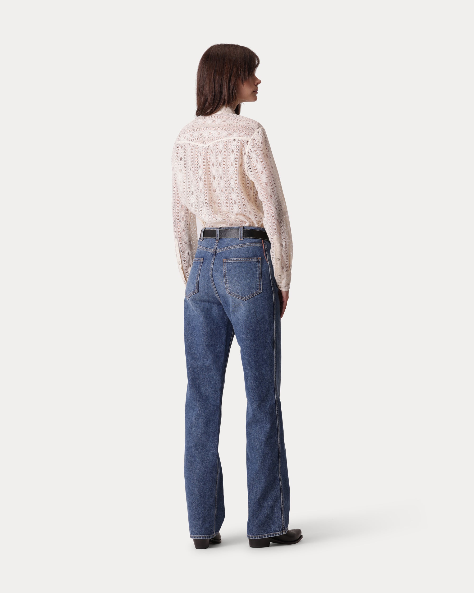 Jane Bootcut Denim Pants Stone Wash