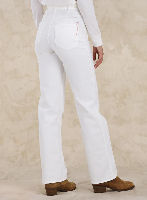 Janej Bootcut Cotton Bull Pants White
