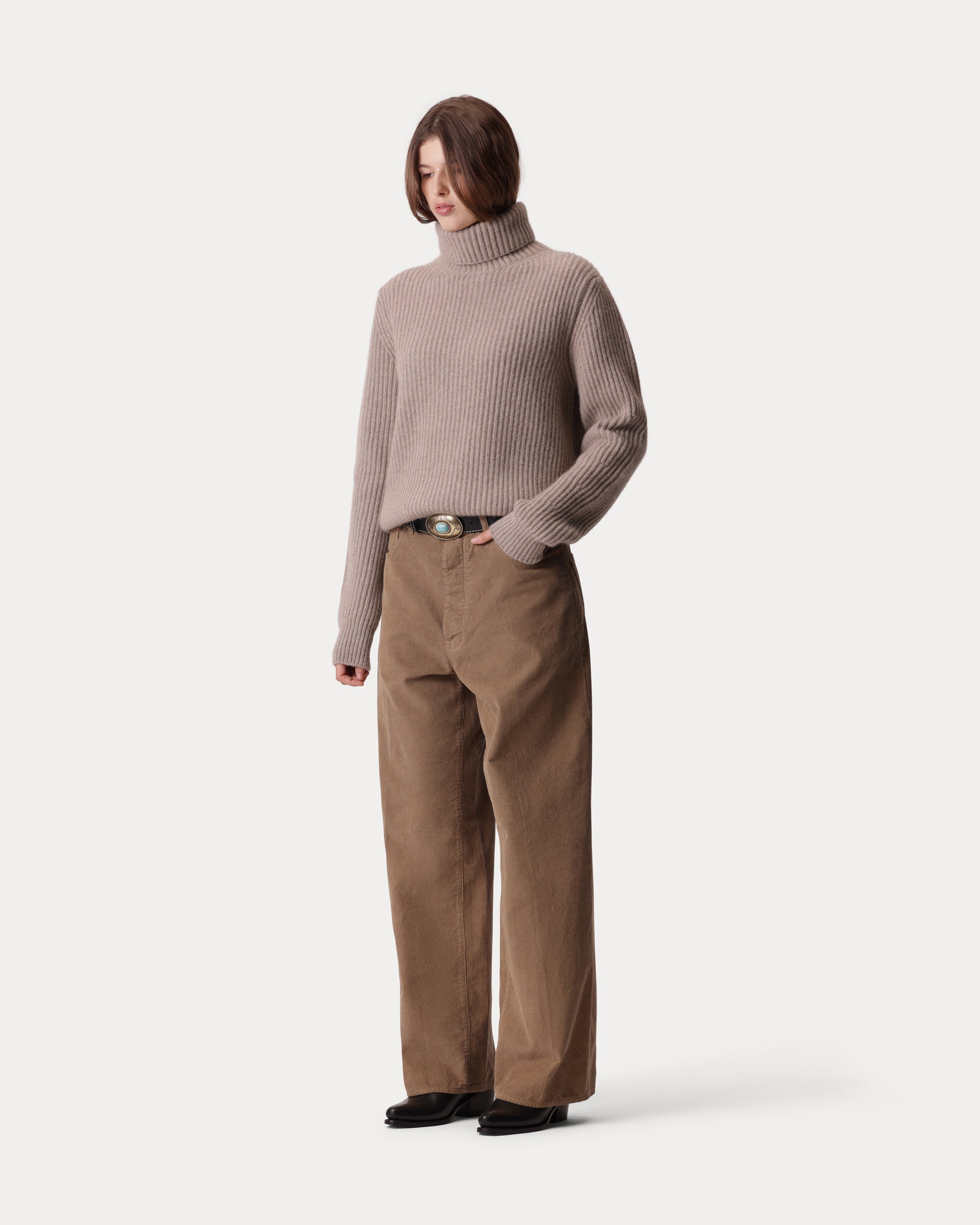 Jaron Wide Leg Velvet Trousers