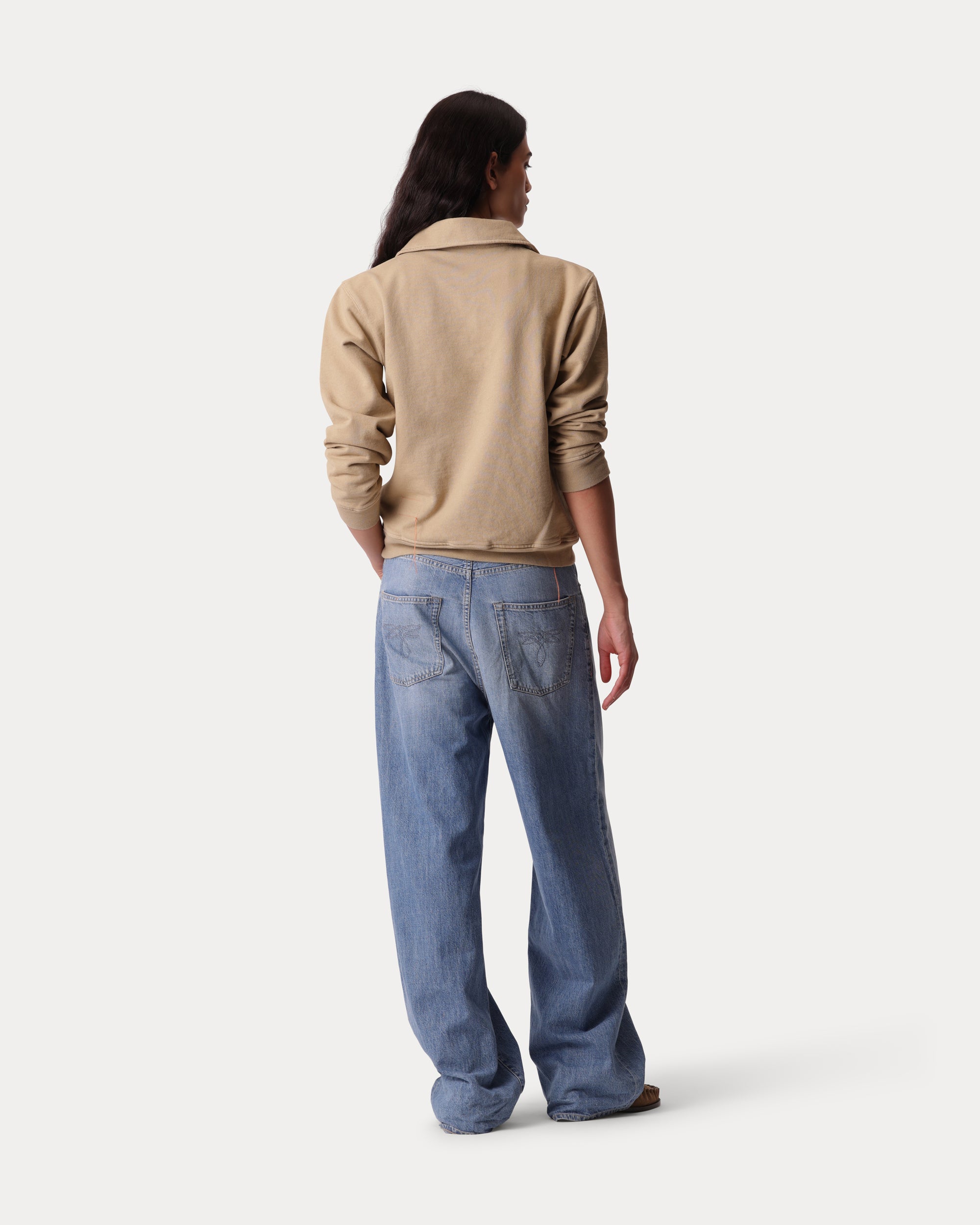 Jaron Wide Leg Denim Pants Bleach Wash