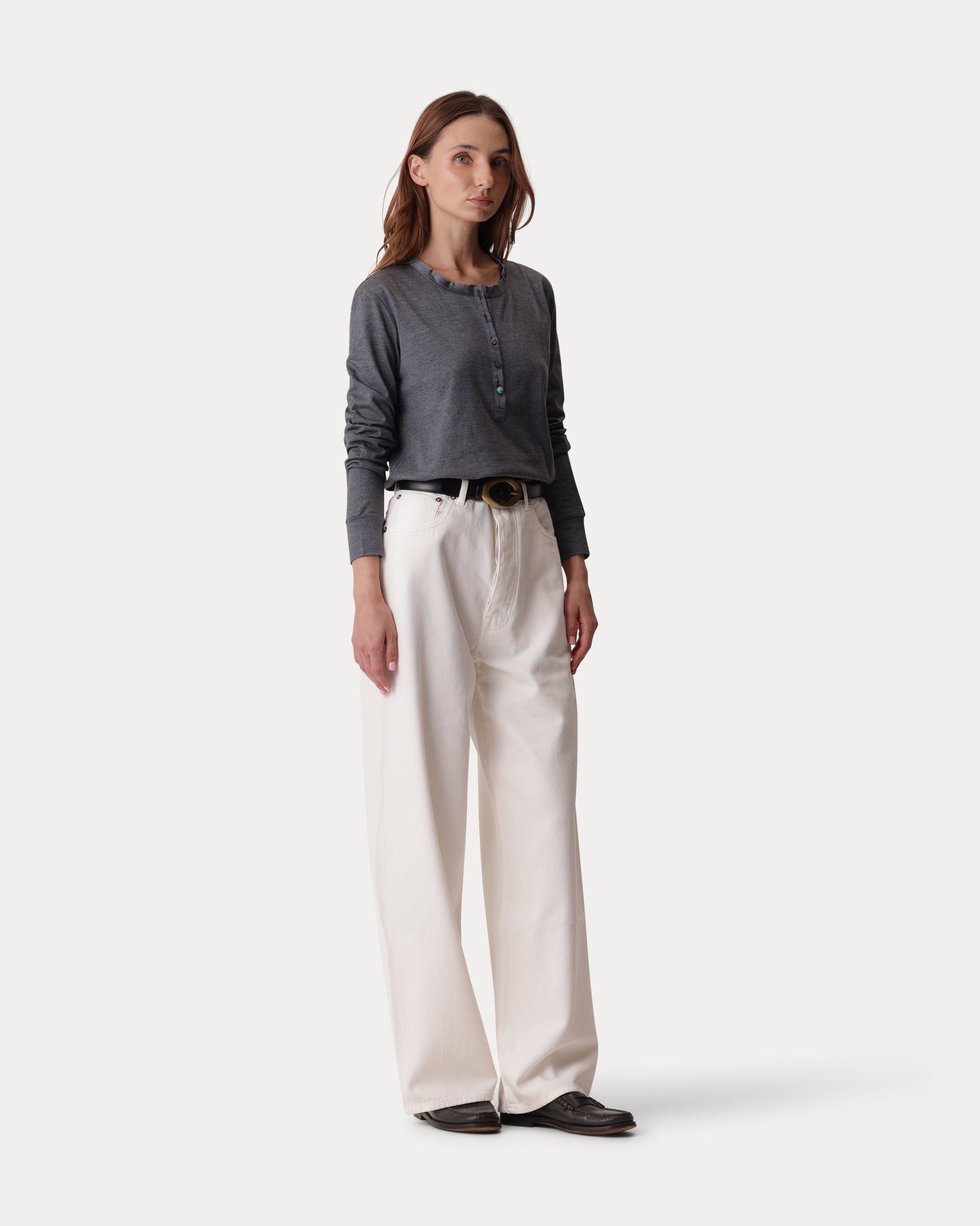 Jaron Wide Leg Wool and Cotton Pants