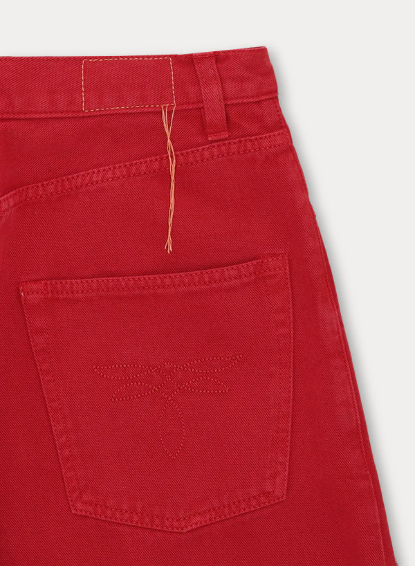 Jaron Pantaloni Gamba Ampia In Twill Di Cotone